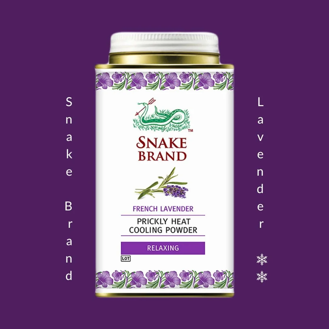 SNAKE BRAND Prickly Lot de 2 poudres pour le corps rafraîchissantes à la chaleur 140 g Lavande