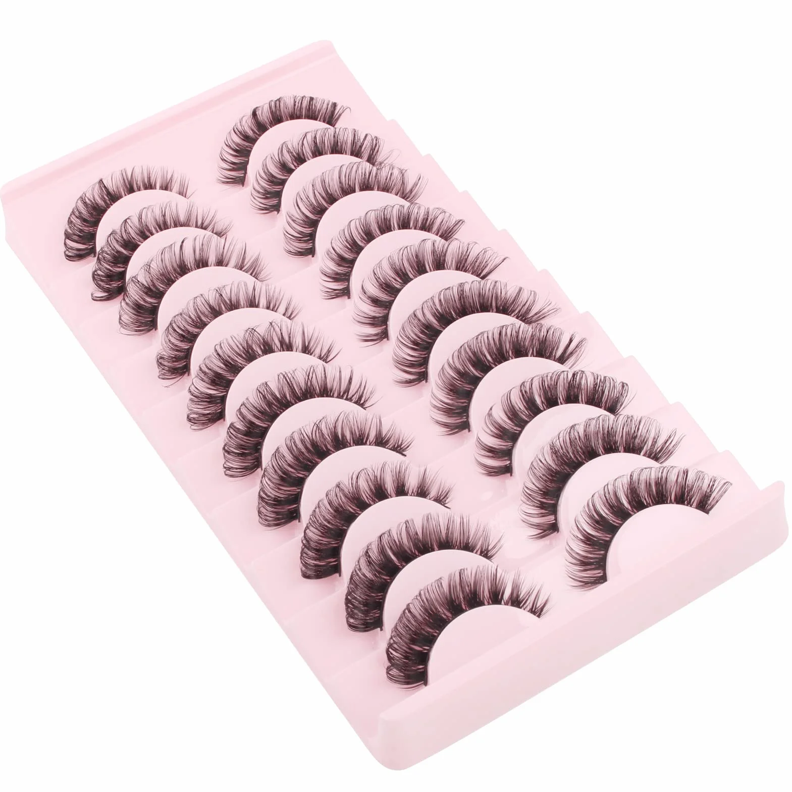 Parriparri Faux Cils Volume Russe 3D Russian Lashes 10 Paires Faux Cils Naturel Dramatique Fluffy False Mink Eyelashes Volumineux