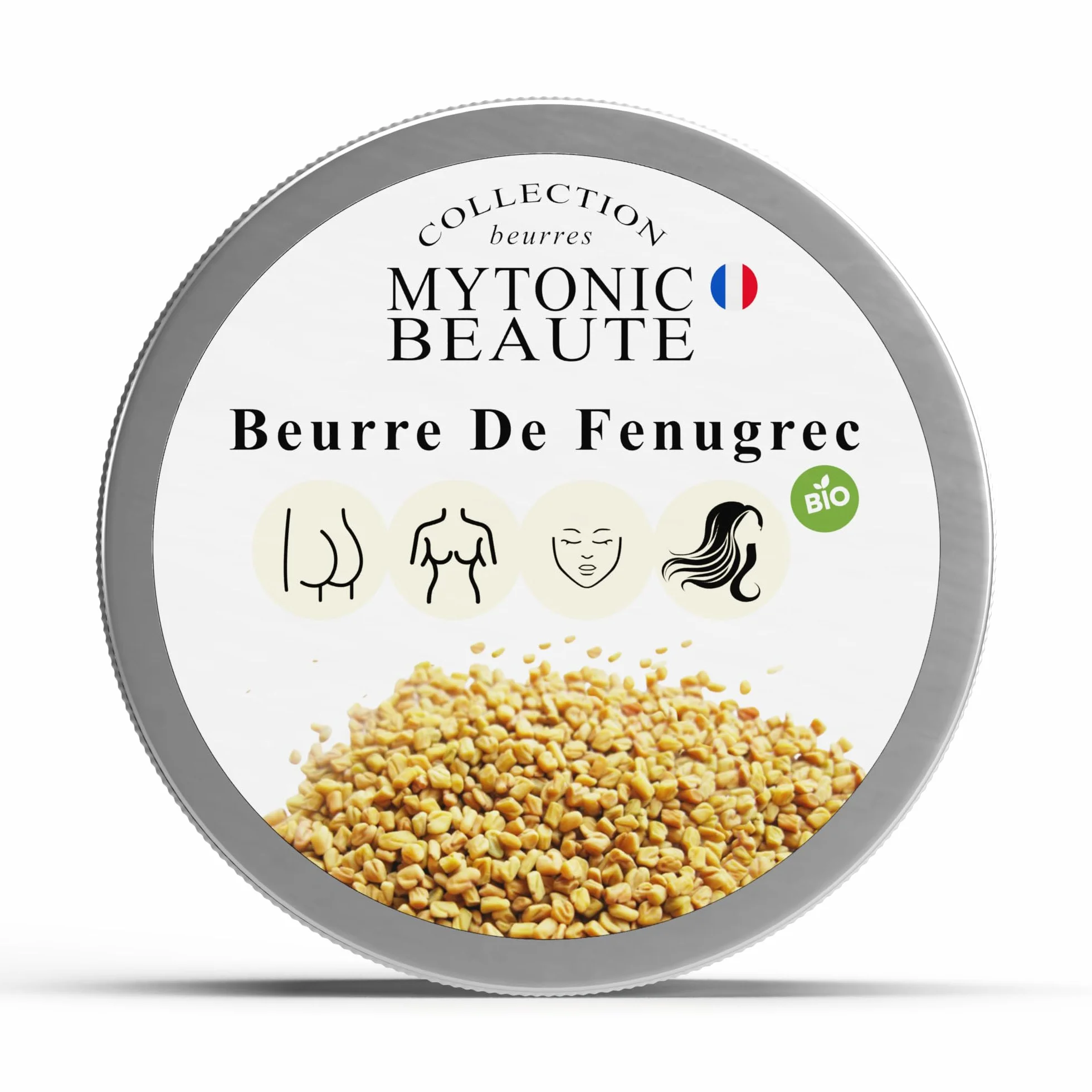 Soin Corporel Beurre de Fenugrec Bio pour Poitrine, Fesses, Hanches, Acné, Cheveux et Visage125gr | Hydratant - Nourrissant | Volumisant | Concentré 25% EN PLUS (125g)