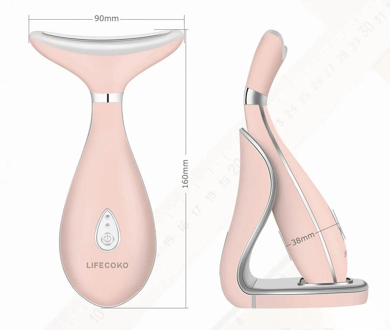 Masseur de visage électrique anti-rides, masseur de beauté raffermissant la peau pour le visage et le cou, masseur de dispositif de tonification du visage, rechargeable par USB portable (Rose)