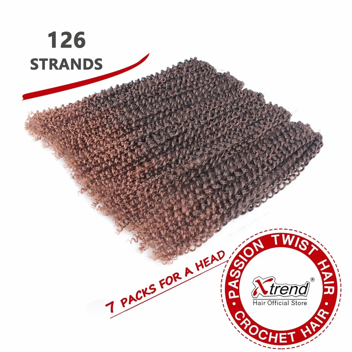Xtrend 24 pouces Passion Twist Hair Ombre 7 Packs Water Wave Crochet Hair pour Long Passion Twist Crochet Hair Long Bohème Tressage Extensions de cheveux 18 brins/pack T30#