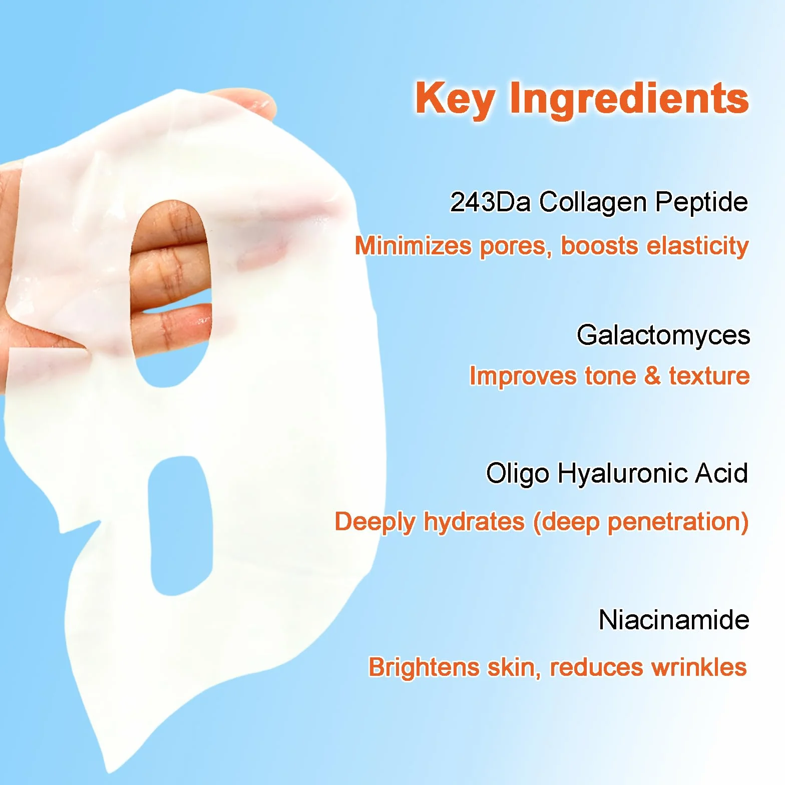 Masque de Nuit Hydrogel Bio Collagène Anti-Rides Hydratant Raffermissant 5 Pièces x 34 g