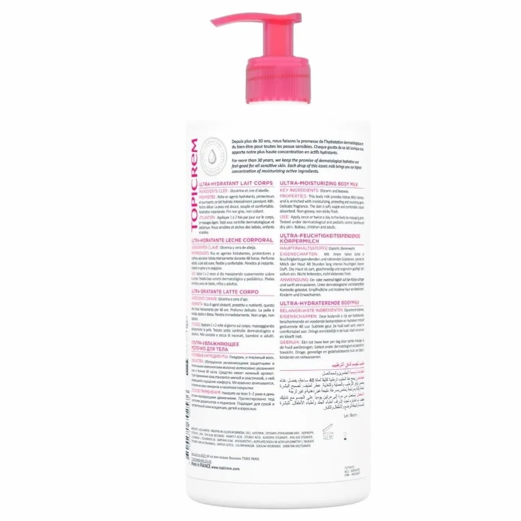 Topicrem Ultra Hydratant Lait Corps Hydrate 48h 500 ml