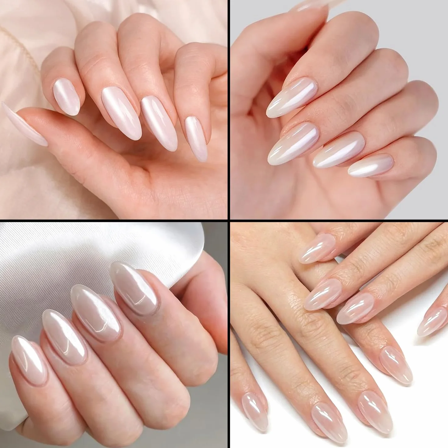 Poudre Chrome Ongle 2g Haute Capacité Blanche Aurora Ice Paillettes Glazed Donut Effet Miroir Manucure DIY