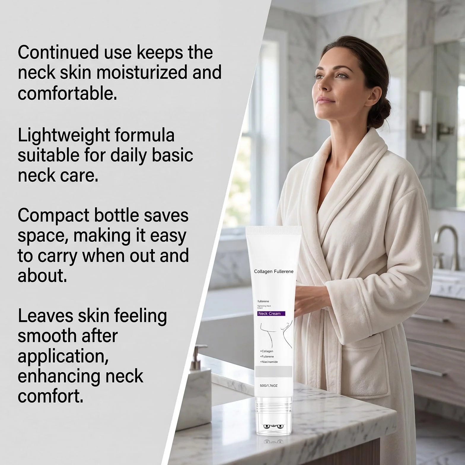 Magic Collagen Fullerene Neck Cream - Neck Skincare with Collagen Peptides,Neck Firming Creams, Moisturizing, Wrinkles & Fine Lines Skin Care,Lightweight and Fast-Absorbing