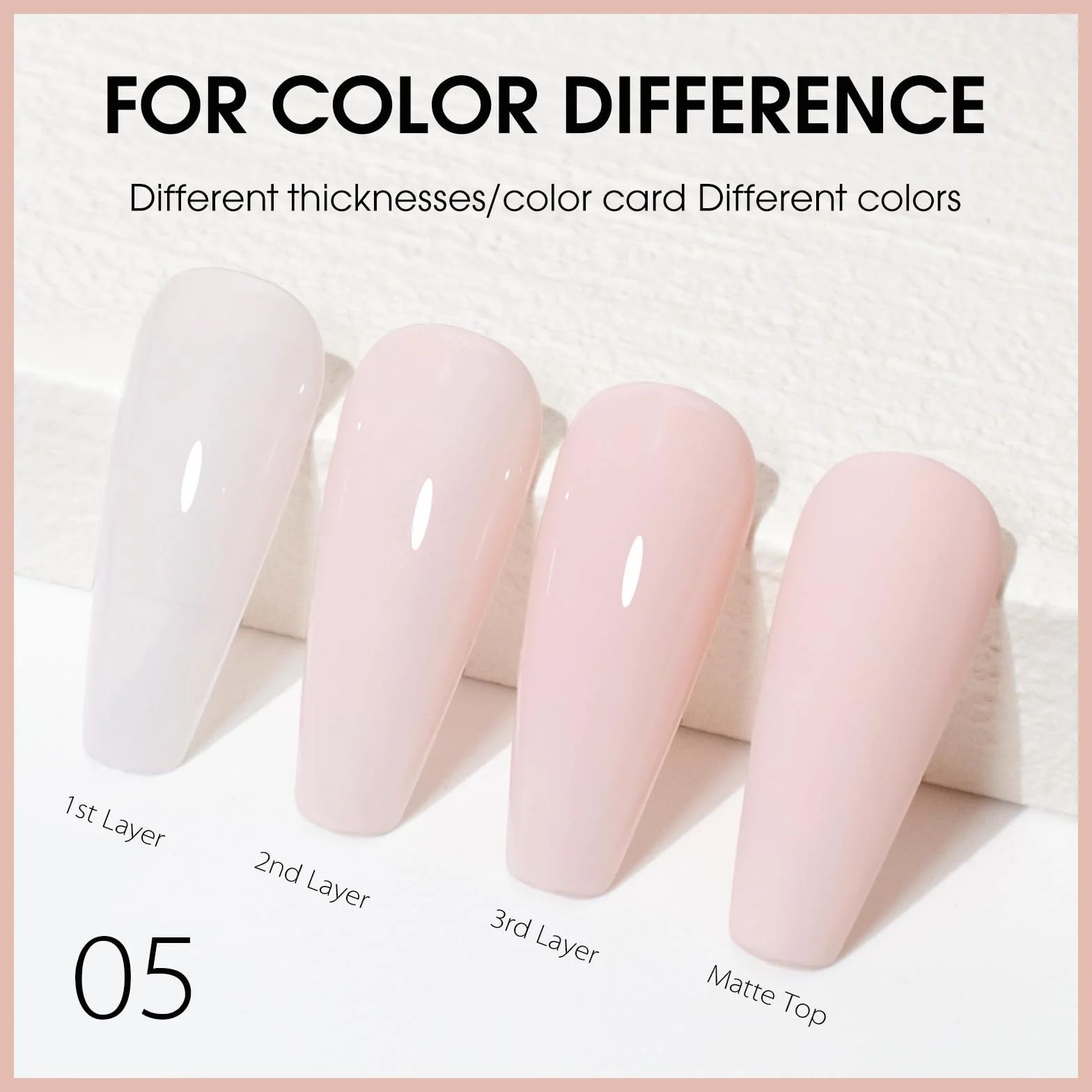 CANNI Vernis à Ongles Gel Semi Permanent Rubber Base Rose clair Gel Nail Polish Manucure