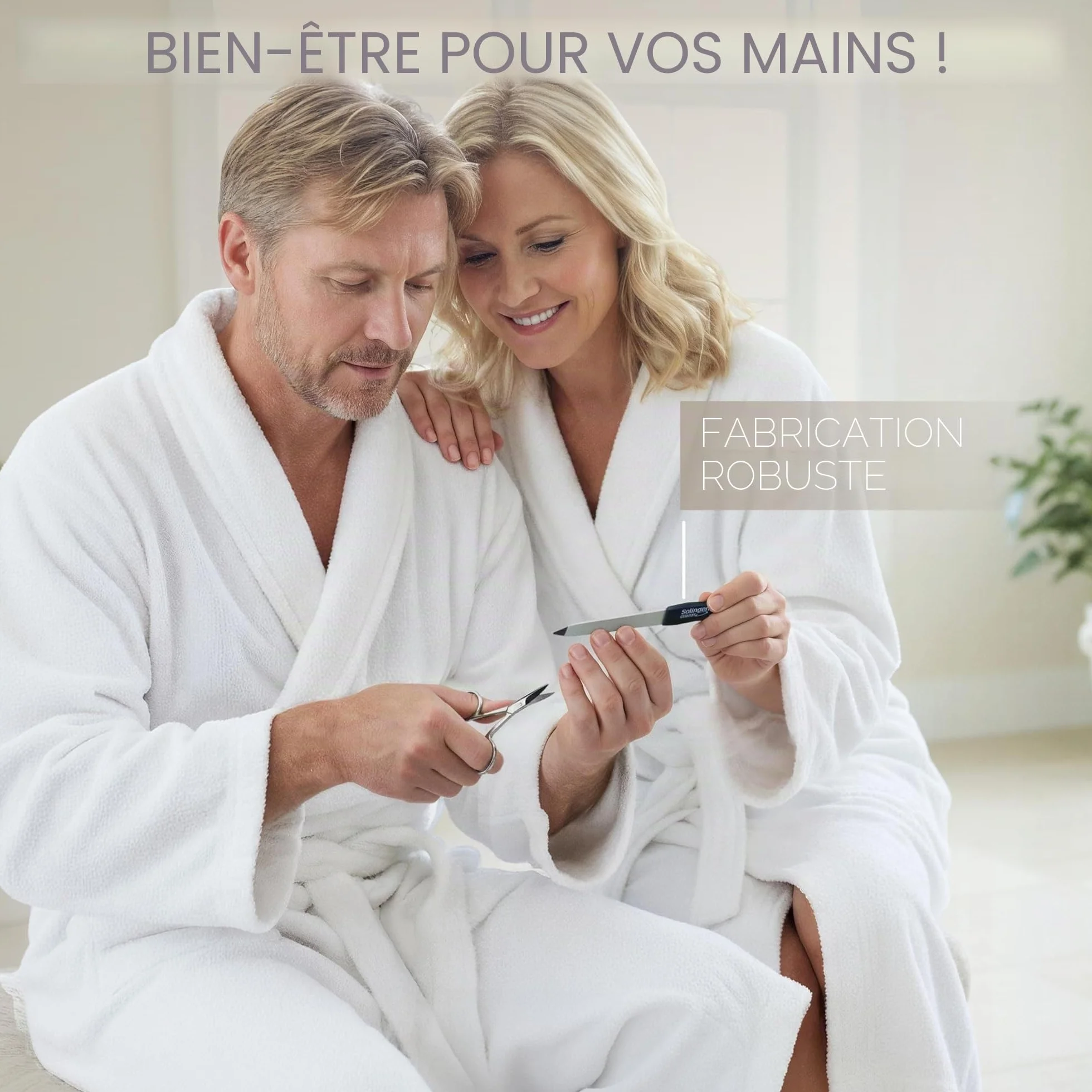 marQus Kit Manucure set 12 Pièces en Acier Solingen Allemagne – Coupe-Ongles, Lime à Ongles, Pince à Épiler, Étui en Cuir – Coffret Cadeau Femme & Homme, noir