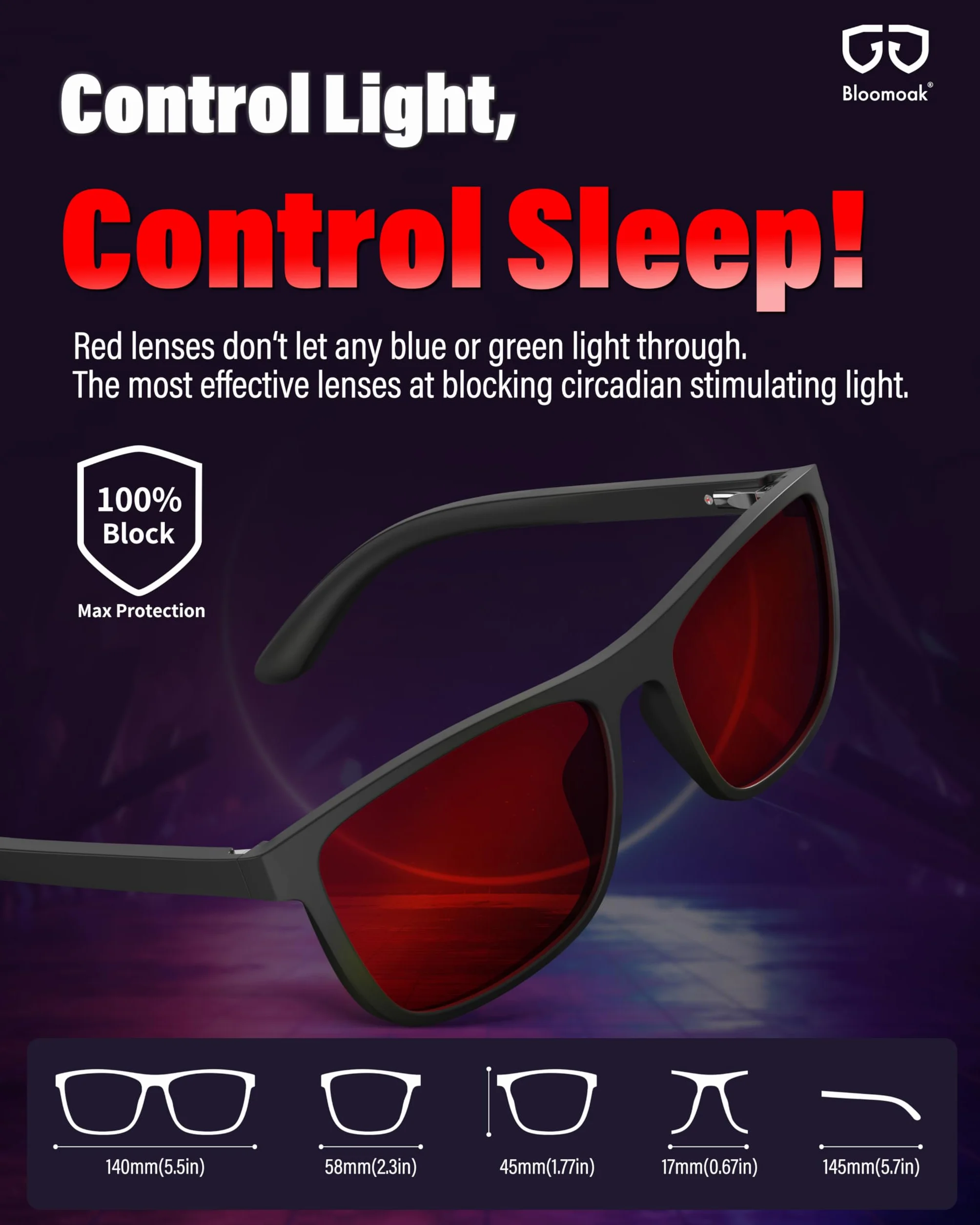 Bloomoak Lunettes Anti-Lumière Bleue TR90 Anti-Fatigue Anti-Éblouissement Écrans Jeux