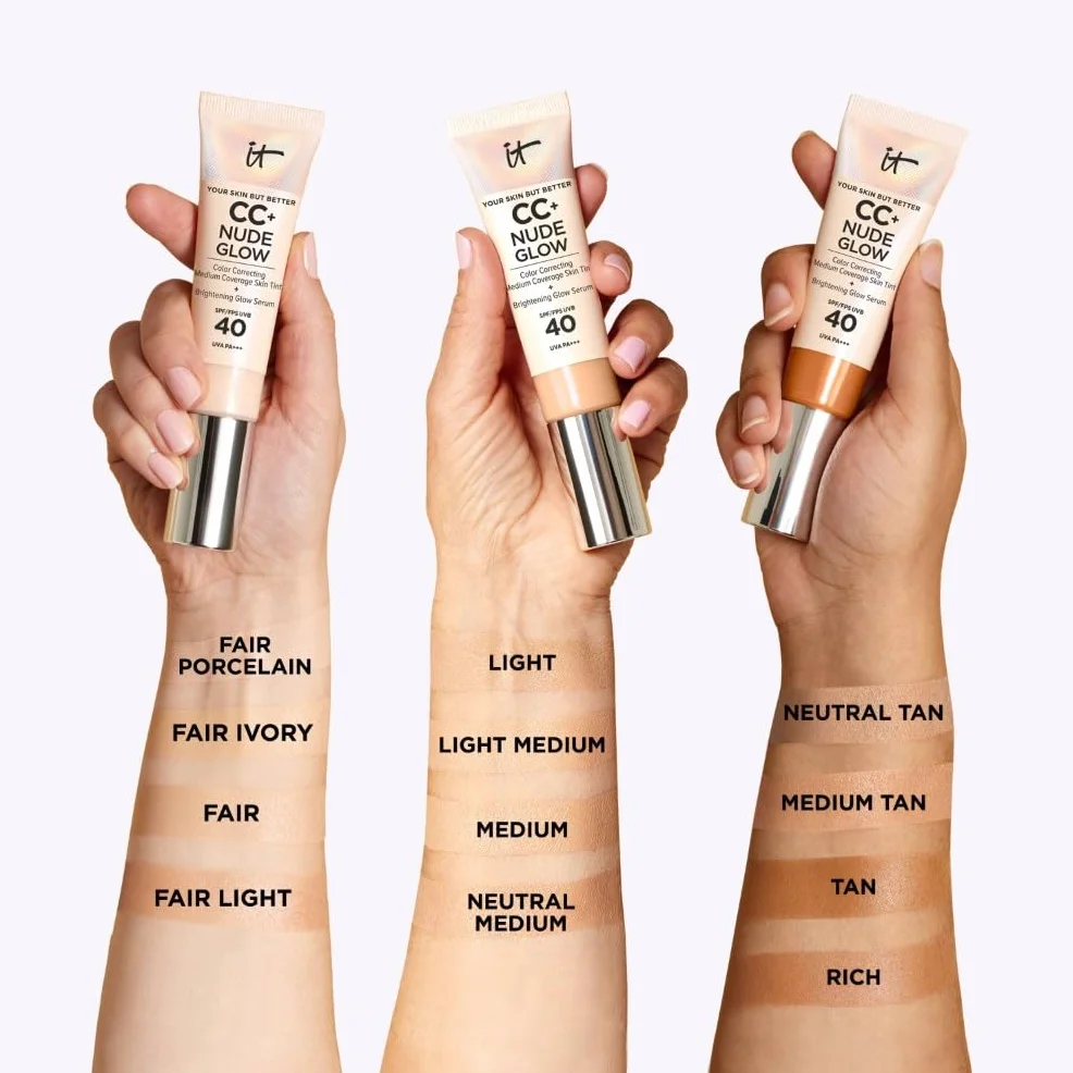 IT Cosmetics Crème CC+ Nude Glow Your Skin But Better SPF40 Couvrance Moyenne 32 ml