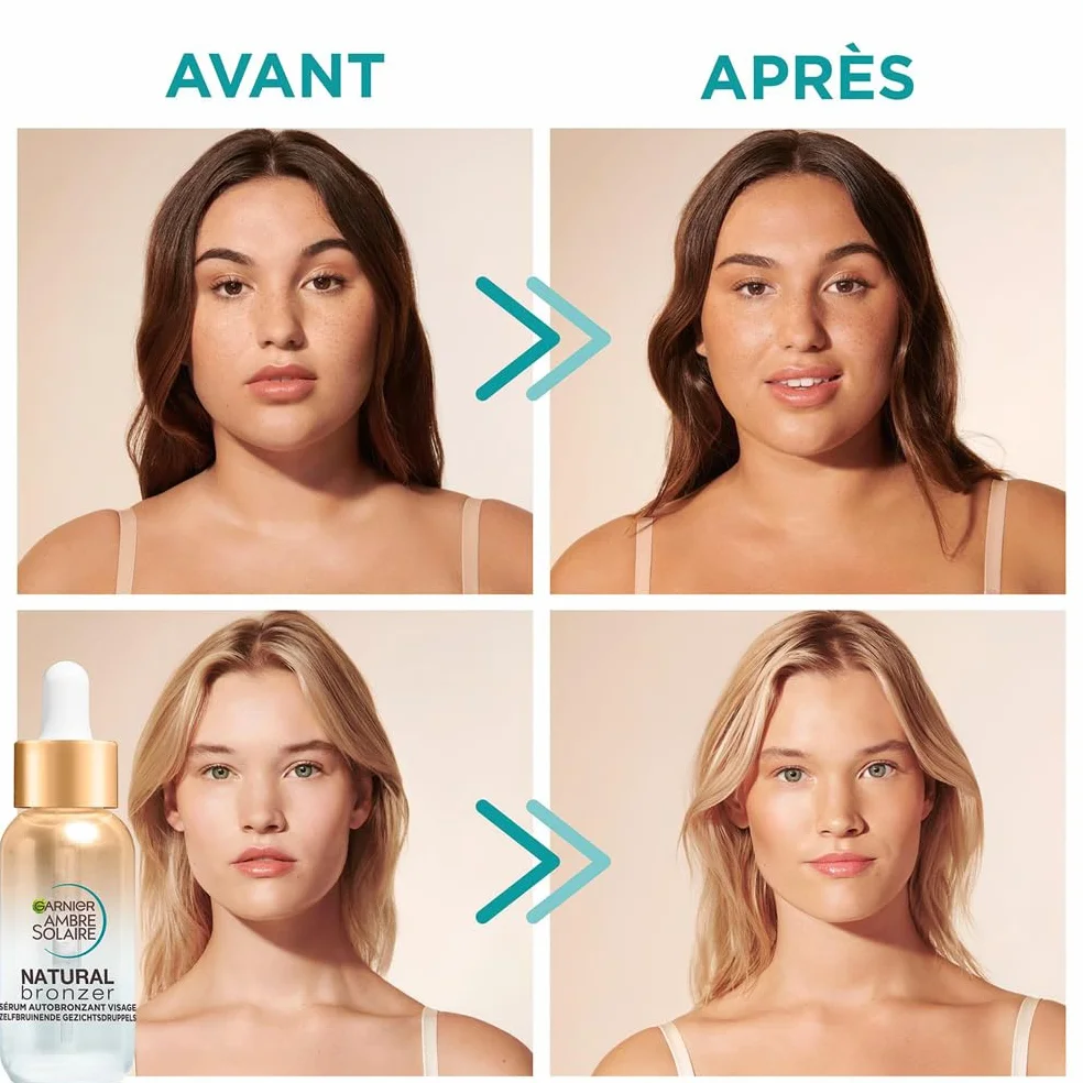 GARNIER Ambre Solaire - Coffret Mousse & Sérum Autobronzants & Hydratants - Teint Naturel & Radieux - Eau De Coco, Glycérine, Acide Hyaluronique - Vegan & Cruelty Free - Visage & Corps