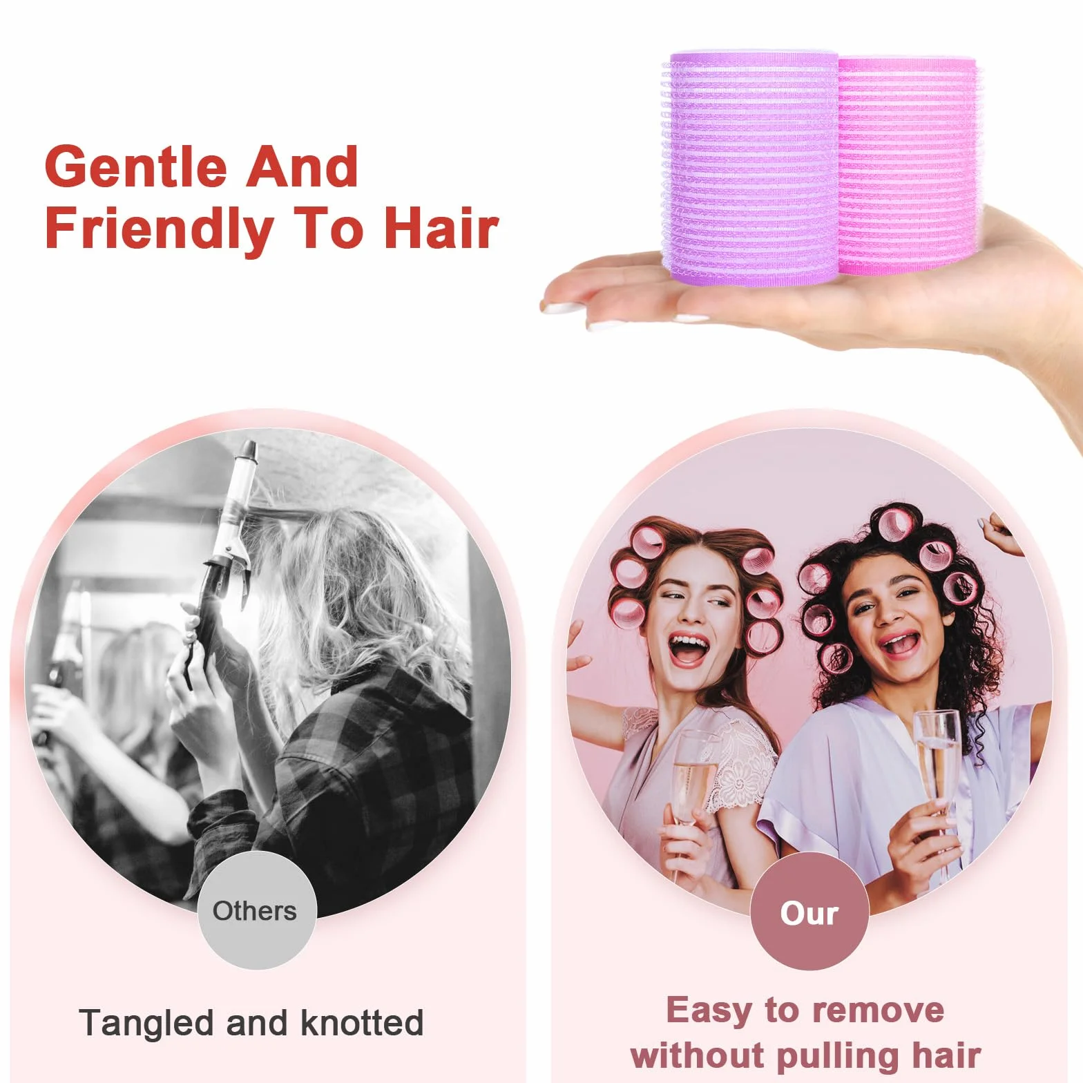 Bigoudis Cheveux 30 Pièces, Bigoudis Magiques 18 Pièces et Pinces Métalliques 12 Pièces pour Femmes DIY