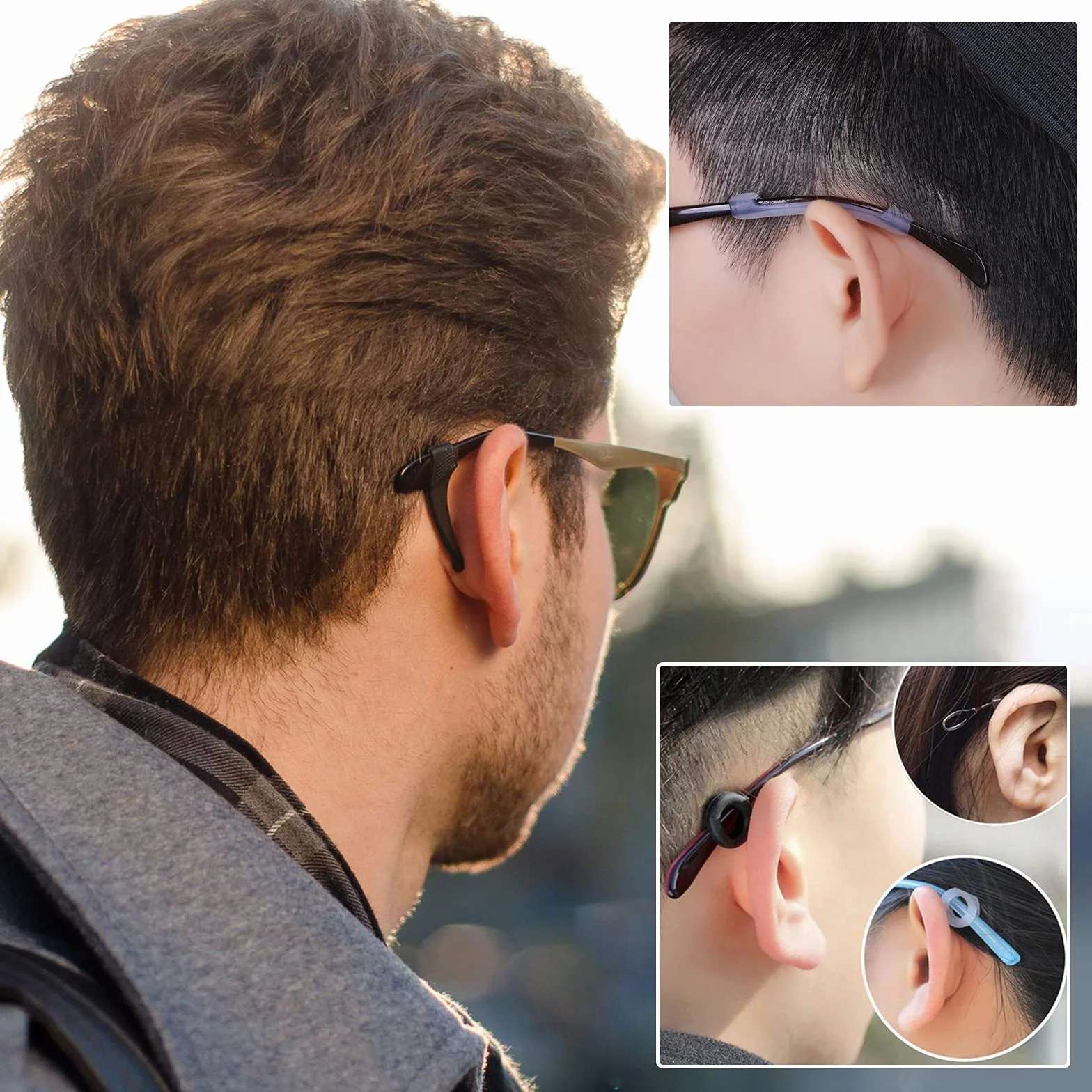 Retenues de Lunettes en Silicone 26 Paires, Supports Protecteurs Anti-Dérapants, Embouts de Crochet, Coussinets de Nez pour Lunettes de Soleil