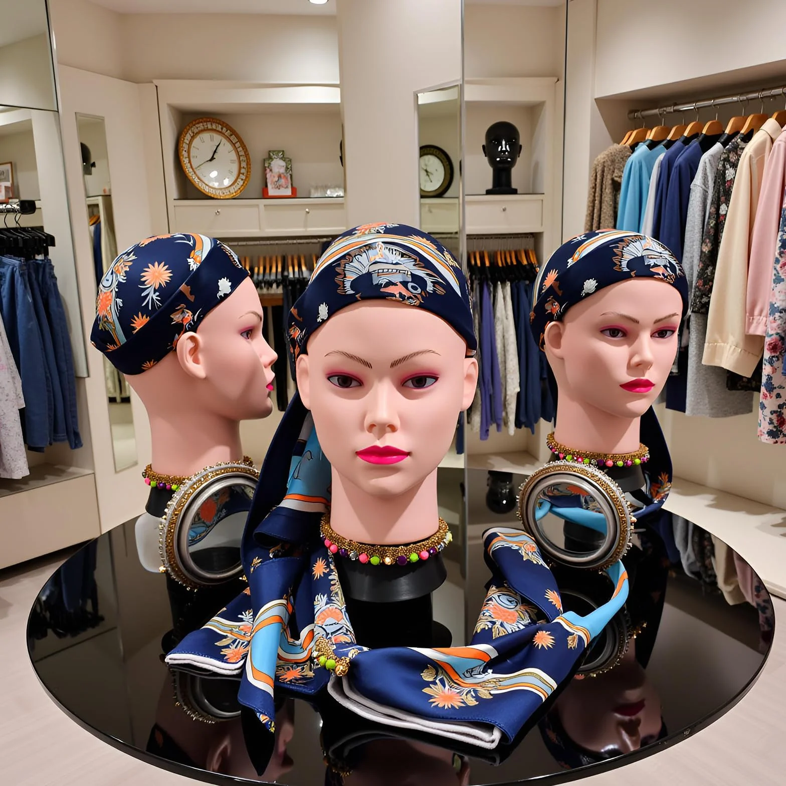 Tête de mannequin chauve pour femme - Tête de mannequin chauve pour la fabrication de perruques et présentoir - Avec pince de table gratuite (GT-B)
