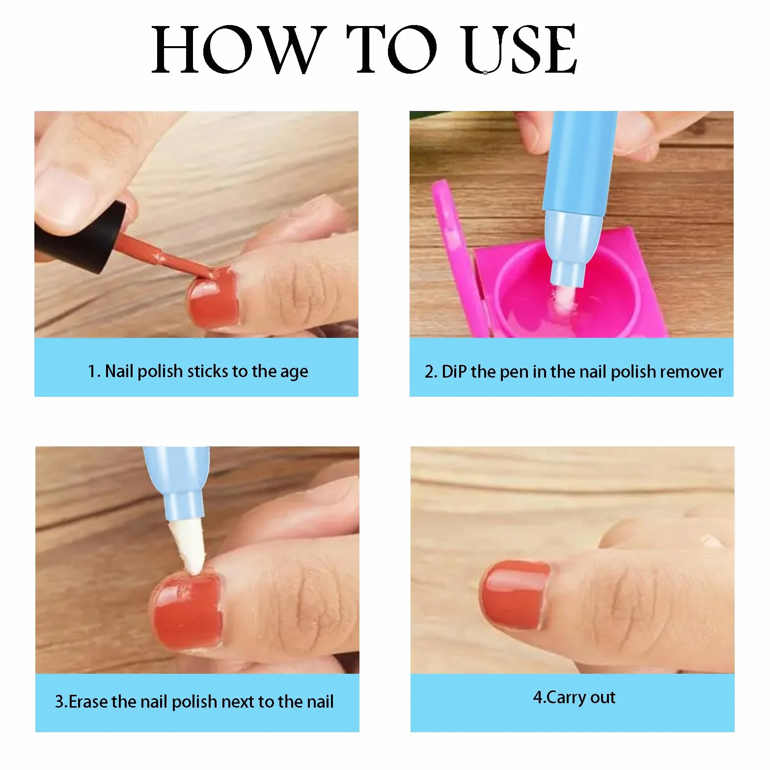 Stylos Correcteurs de Vernis à Ongles x3 avec 9 Pointes de Rechange Outil de Manucure