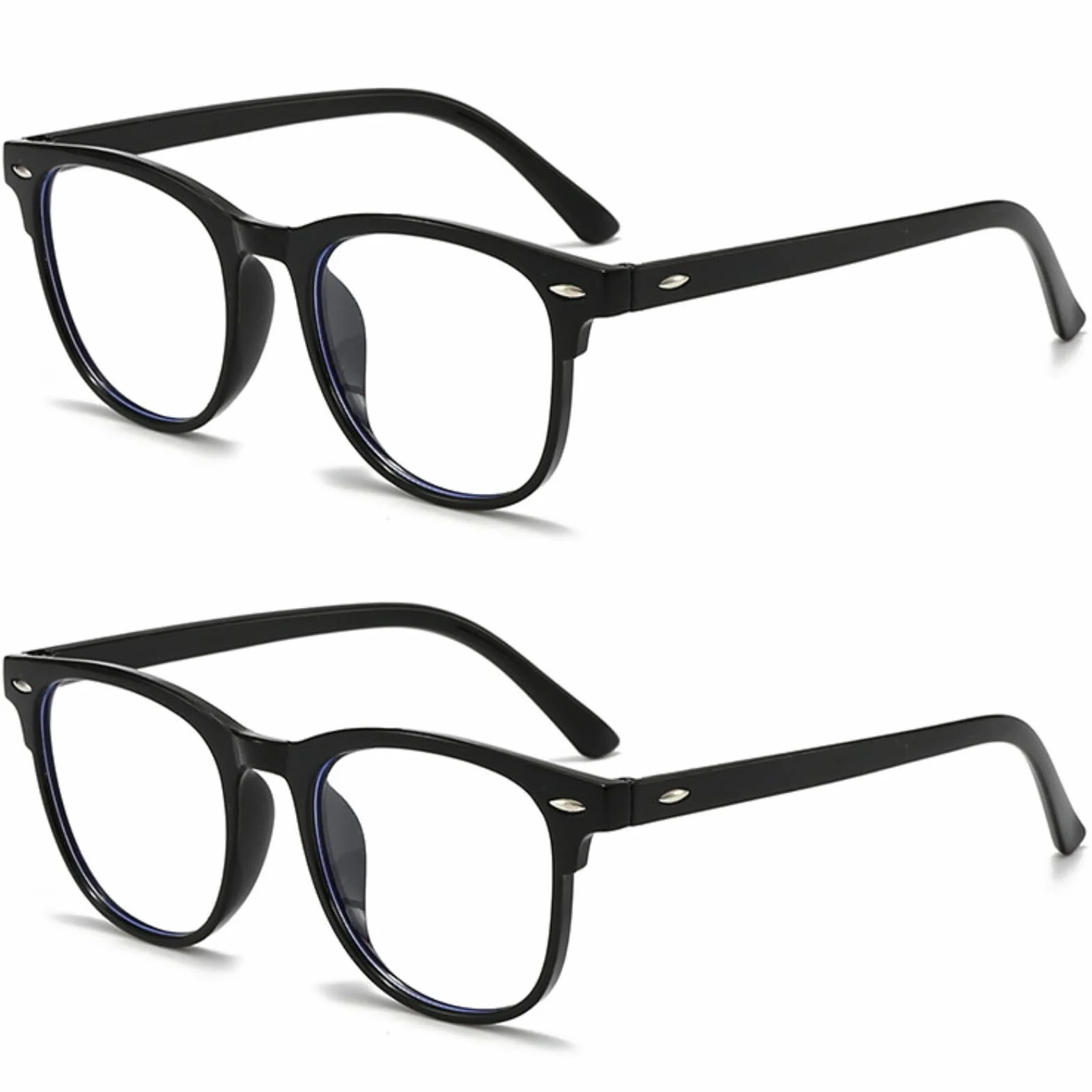 KEYRI 2 Paires Lunettes Anti Lumière Bleue Gaming Ordinateur Transparentes Hommes Femmes Léger Blocage Bleue Anti Fatigue