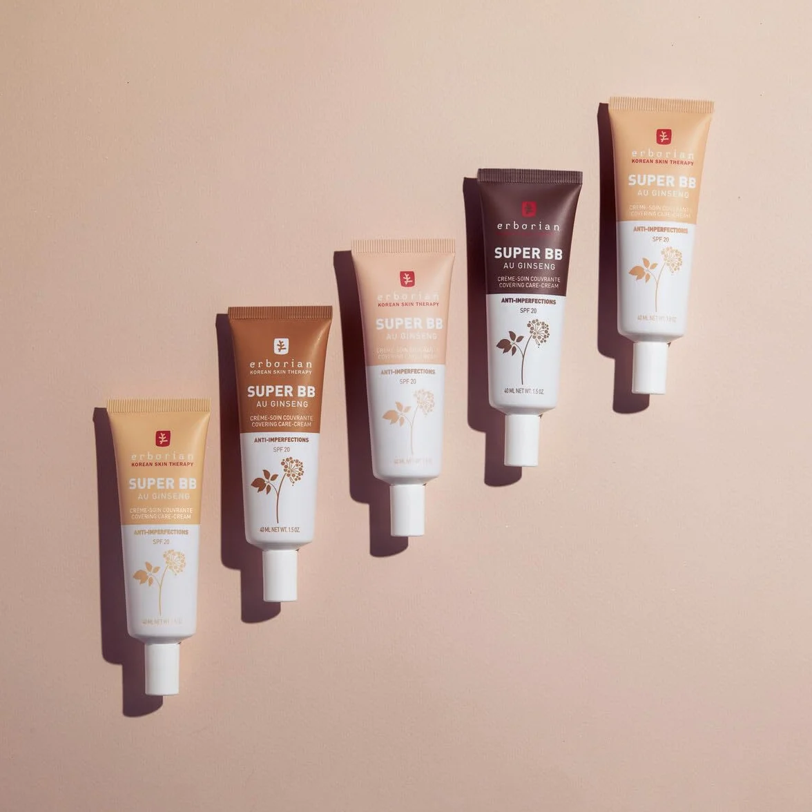 Erborian Super BB Crème au Ginseng Soin du Visage Teinté Haute Couvrance SPF 20 Cosmétique Coréen