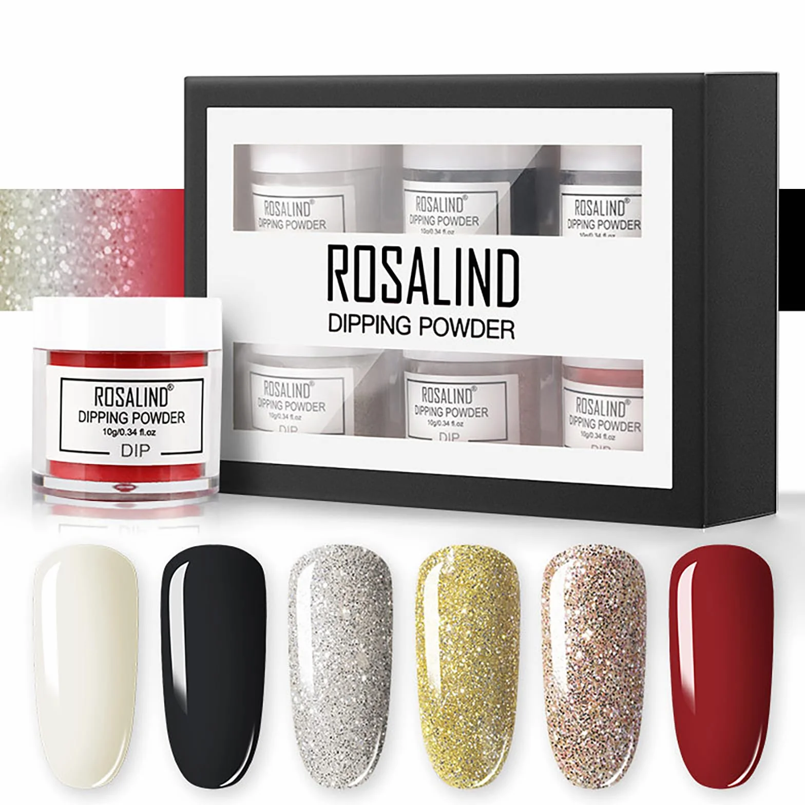 Kit de démarrage en poudre pour ongles RoseFlower, 6 couleurs Nude, manucure DIY à la maison