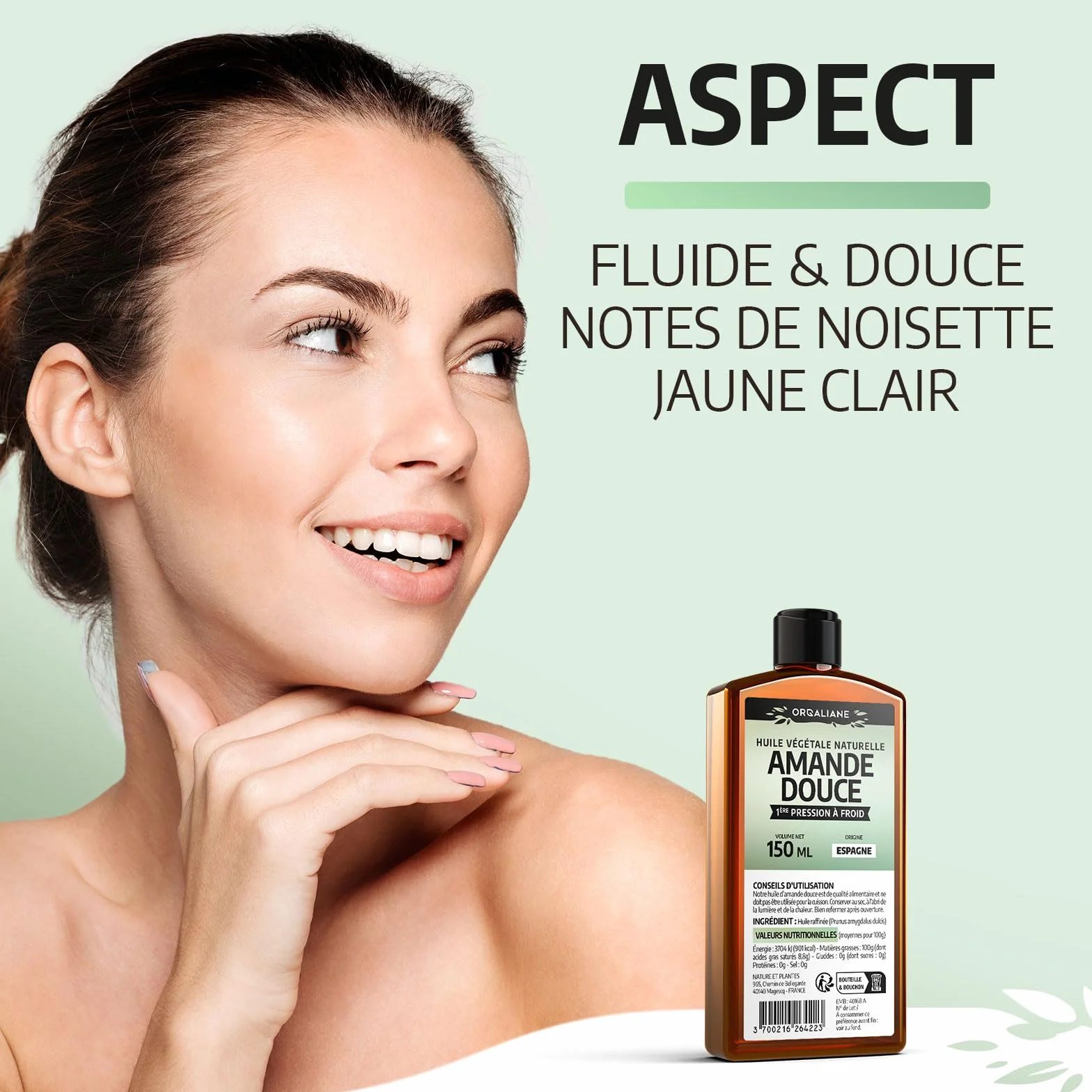 Huile d'Amande Douce 900 ml 100% Naturelle Pression à froid