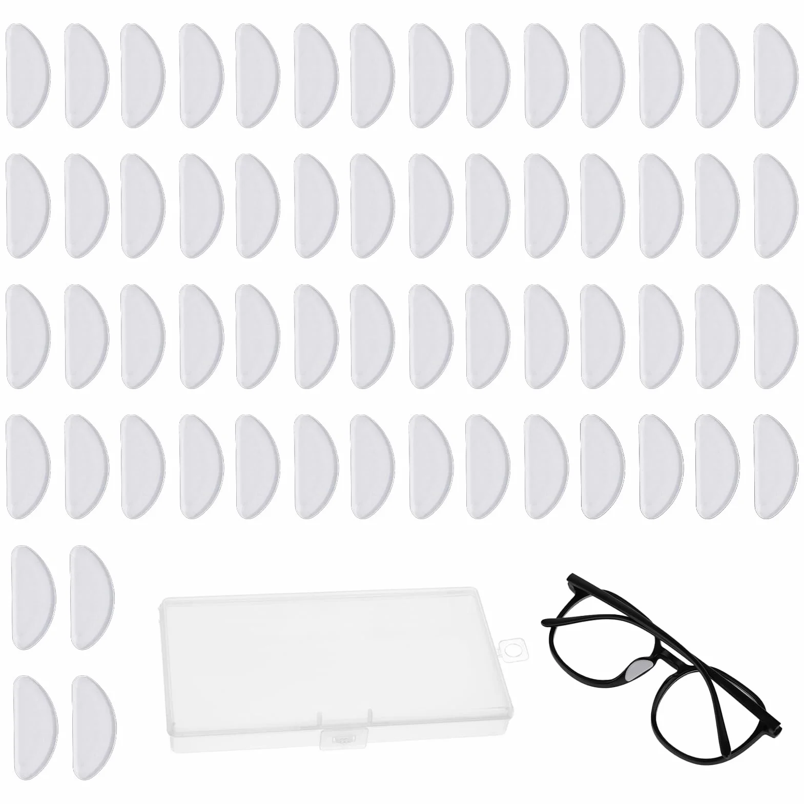 Plaquette Lunette Anti Glisse 30 Paires Coussinets Nez pour Lunettes de Soleil