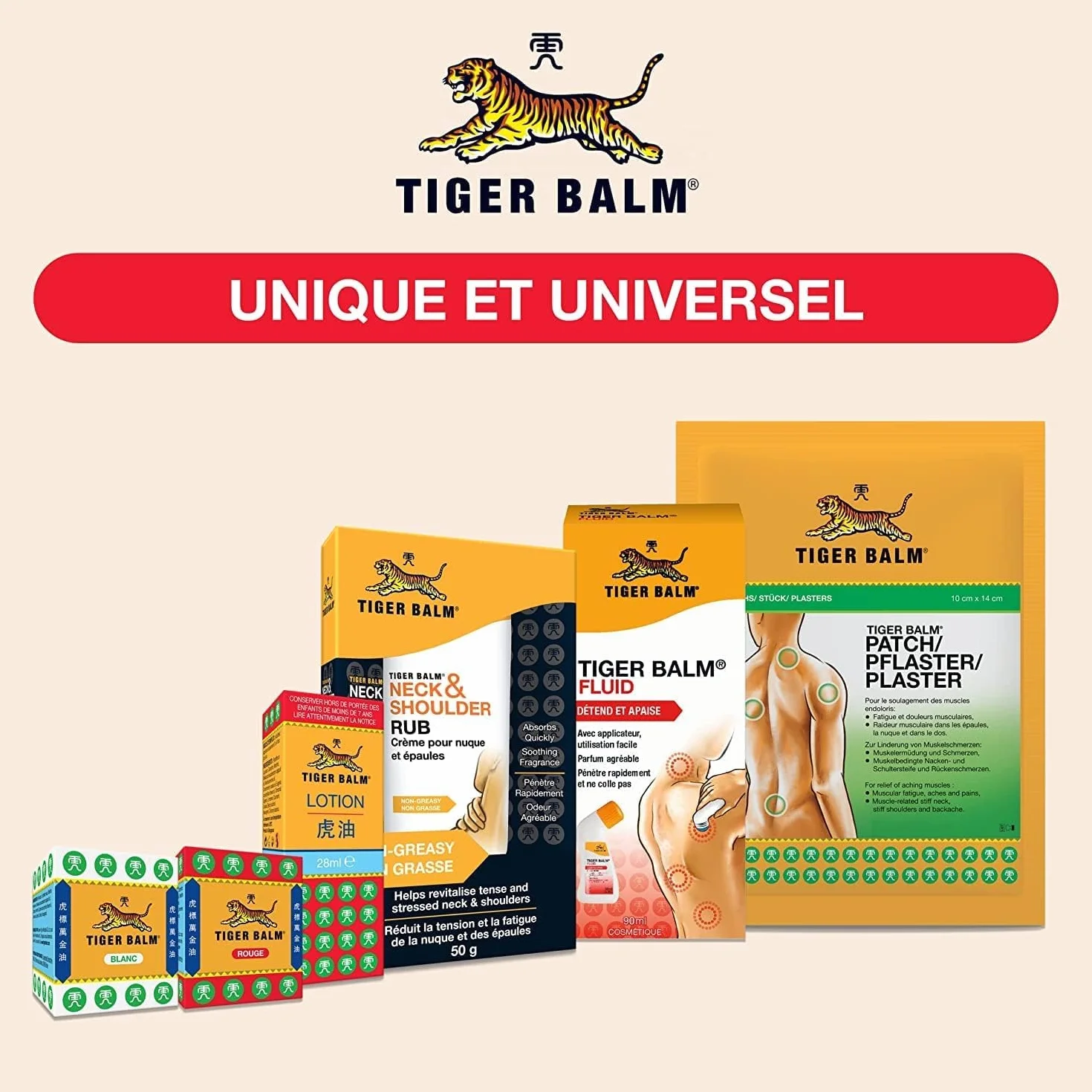 Tiger Balm Baume du Tigre Rouge Effet Chauffant Camphre Menthol 30 g