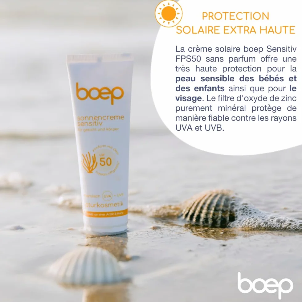 Crème solaire sensible SPF 50 pour visage et corps 50ml