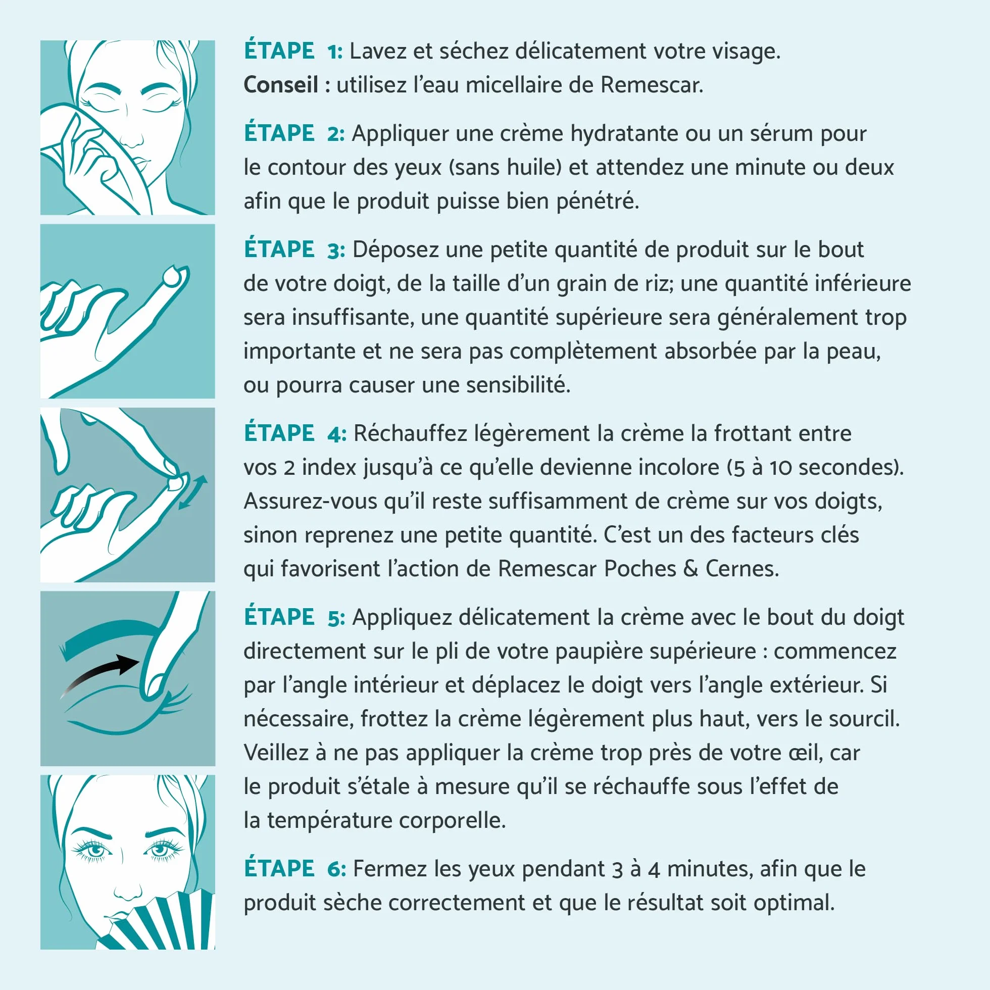 Remescar Crème Paupières Tombantes 8ml – Soin Contour des Yeux Liftant Anti-Poches