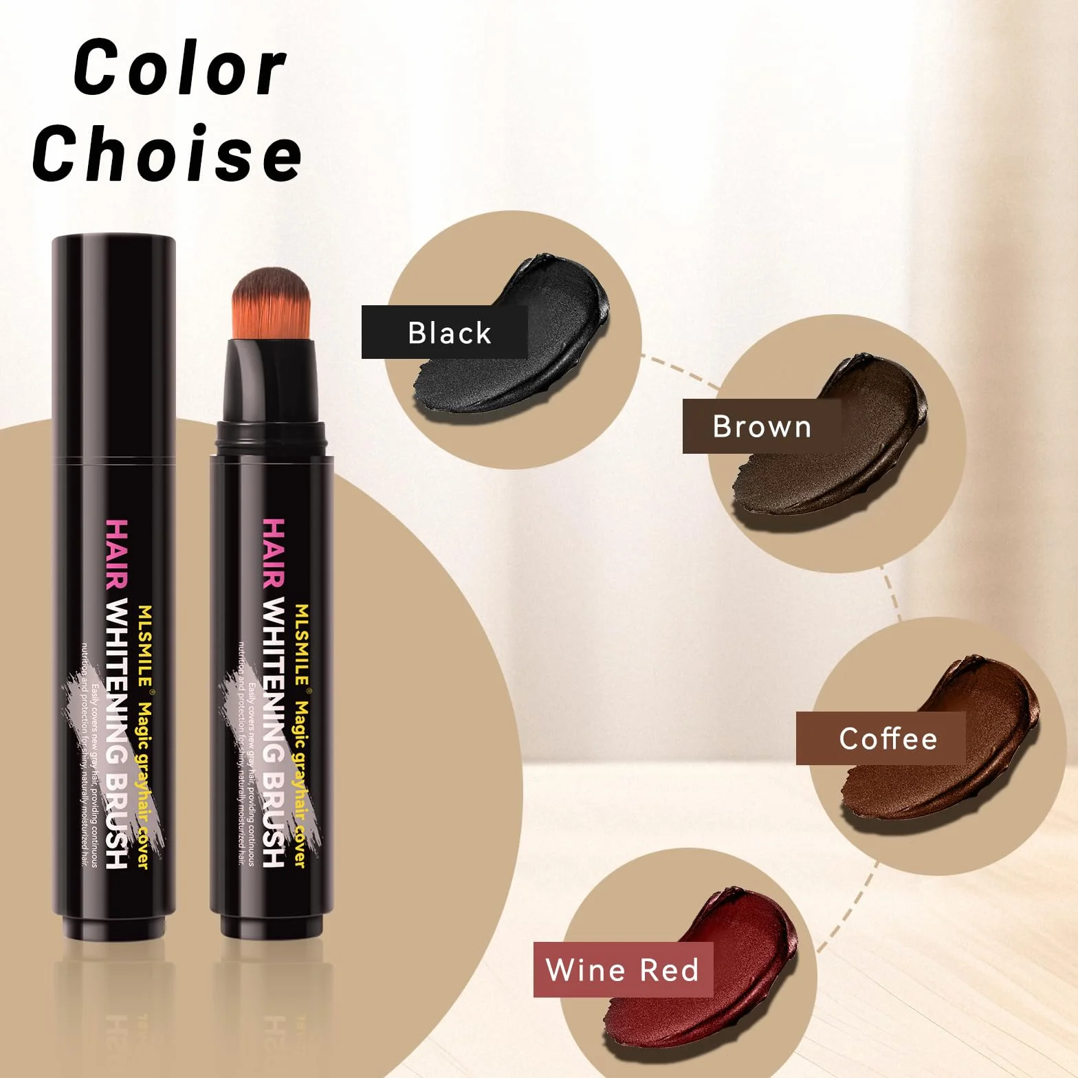 Craie Temporaire Pour Cheveux Stylo Colorant Noir Rouge À Lèvres Teinture Temporaire Soins Doux Peinture Cheveux