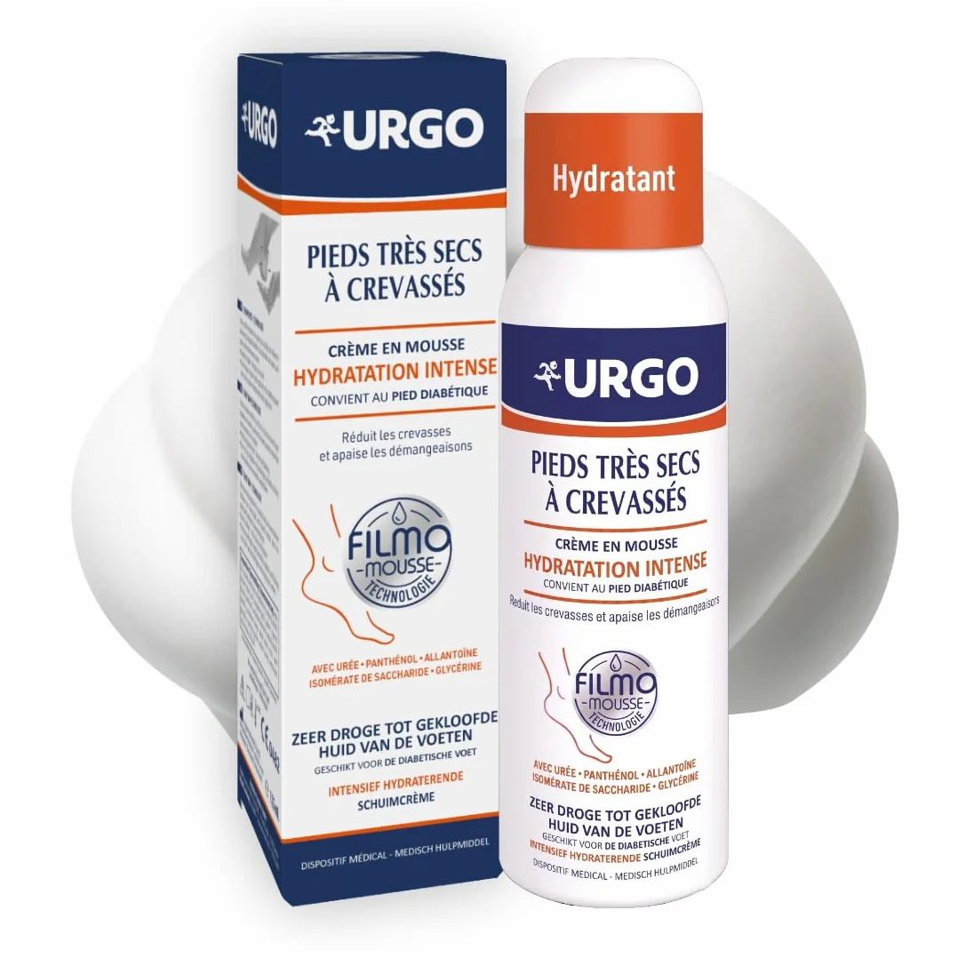 Urgo Filmomousse Hydratation Intense 125ML Traitement pieds très secs crevassés