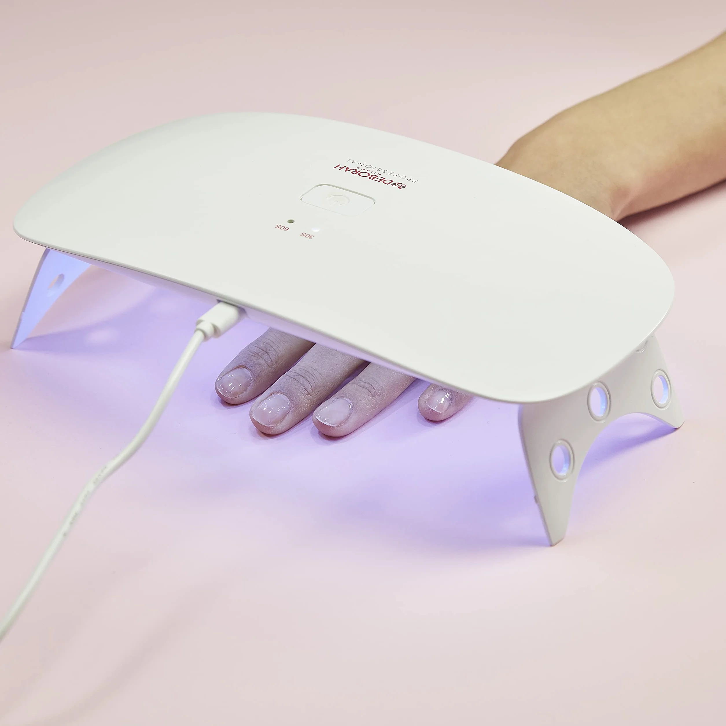 Deborah Milano Lampe UV/LED pour vernis semi-permanent 24 W avec minuterie automatique, portable et pliable, donne une manucure professionnelle à la maison