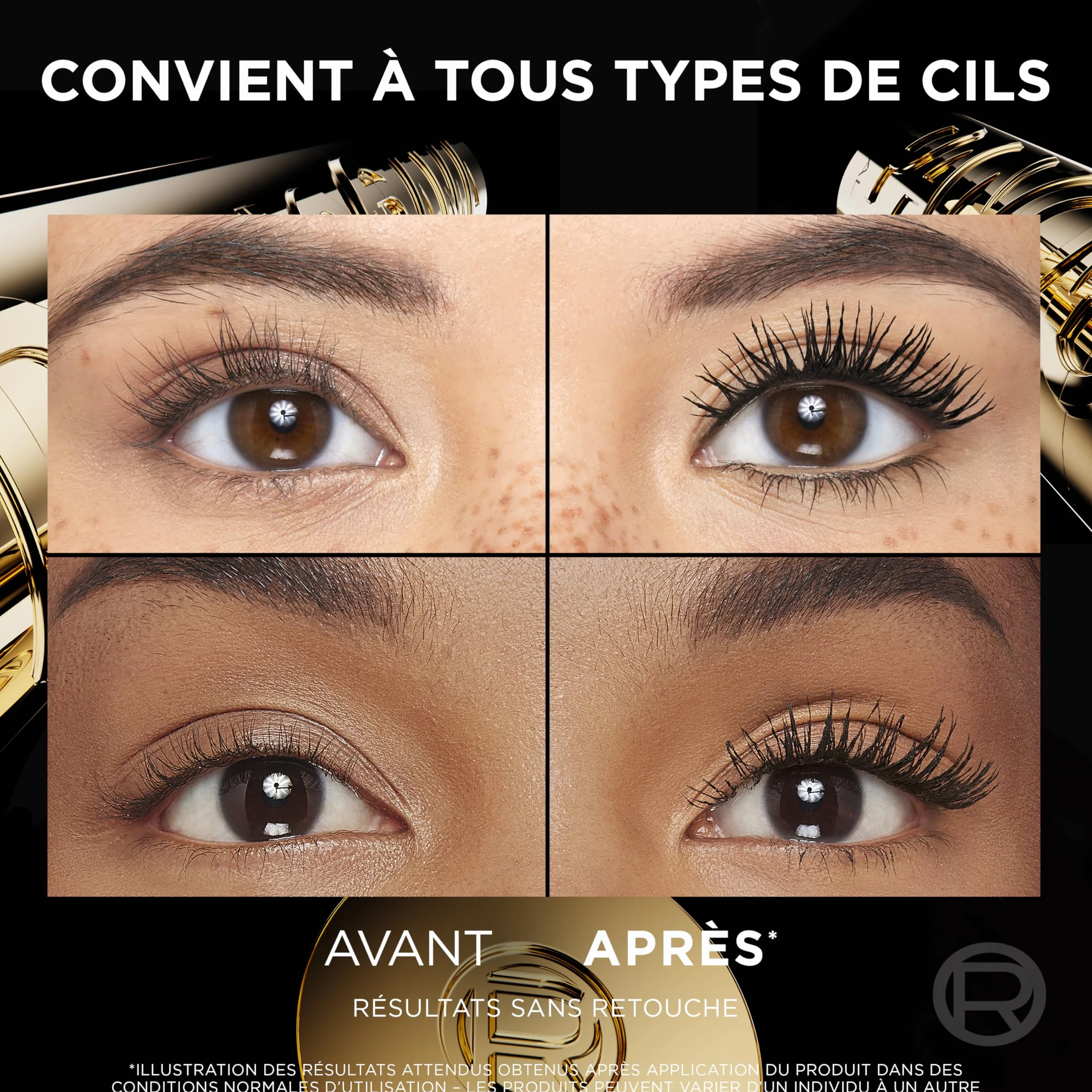 L'Oréal Paris Mascara Volume Panoramique Noir Cils Démultipliés Technologie Stretch-Flex