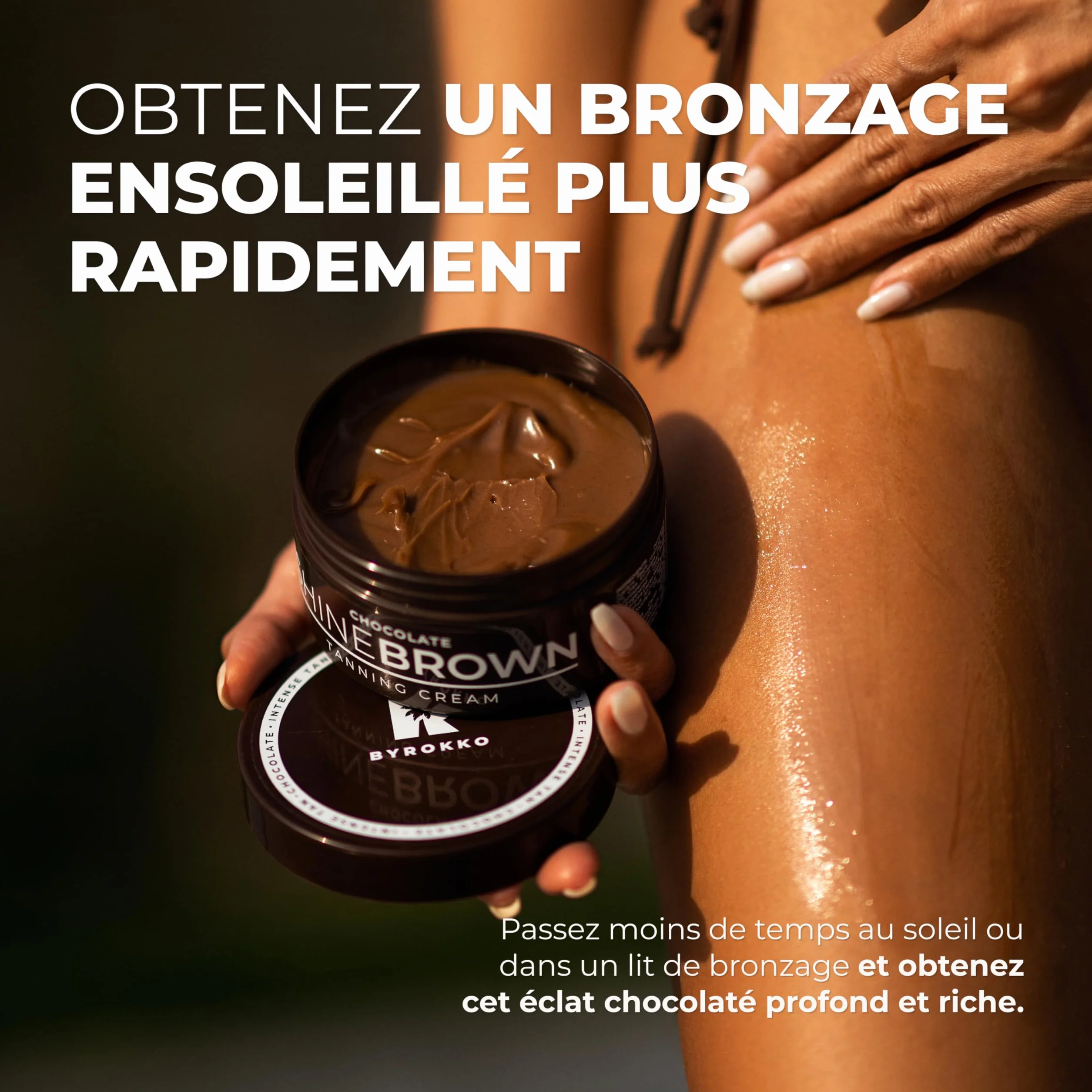 BYROKKO Accélérateur de Bronzage Chocolat 200 ml Crème Solaire Bronzage Rapide Intense