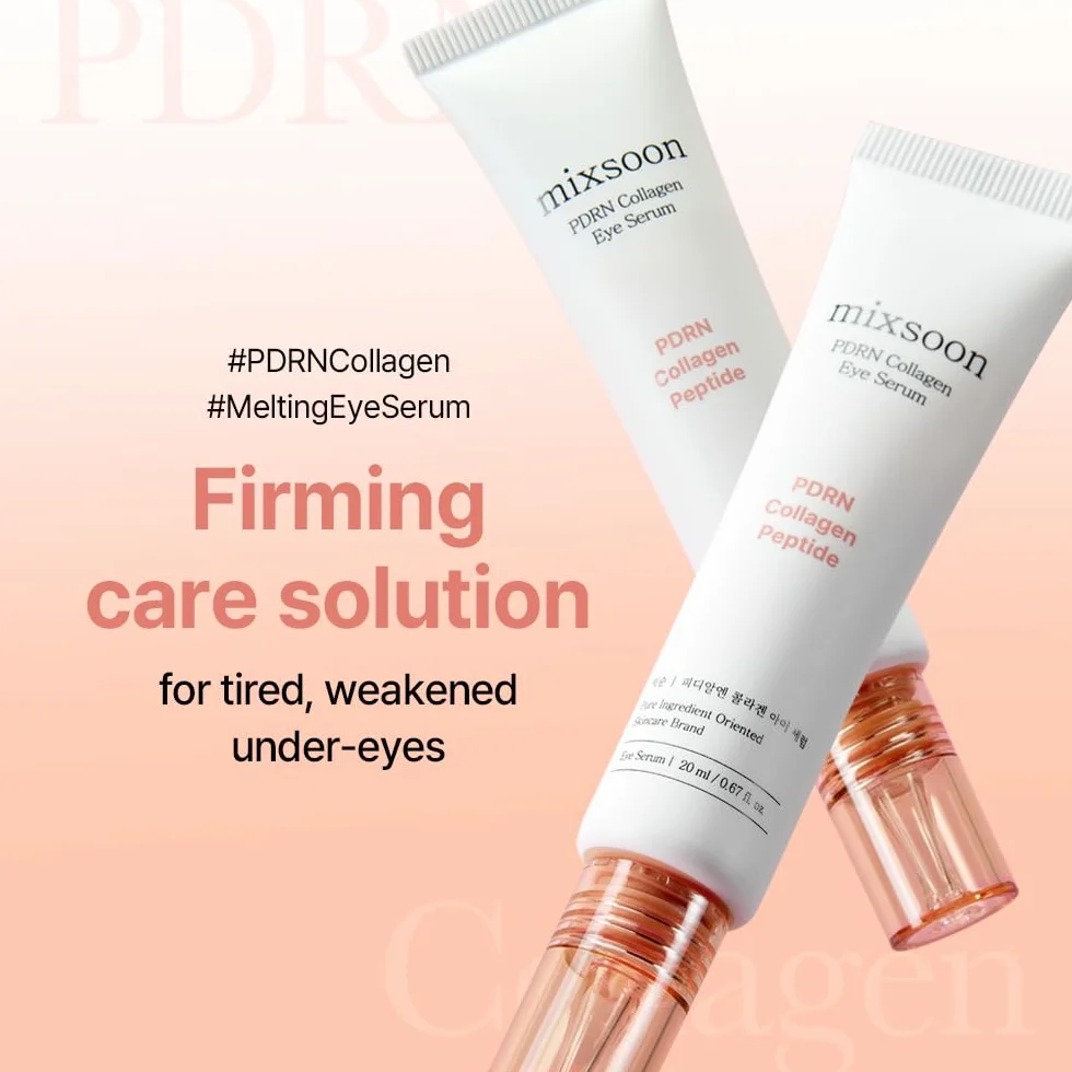 mixsoon PDRN Collagen Eye Serum, sérum contour des yeux hydratant et raffermissant, PDRN d’origine végétale, collagène et peptides