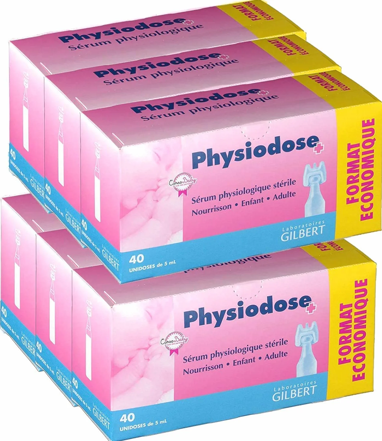 Physiodose Sérum physiologiques Lot de 6 boîtes de 40 unidoses