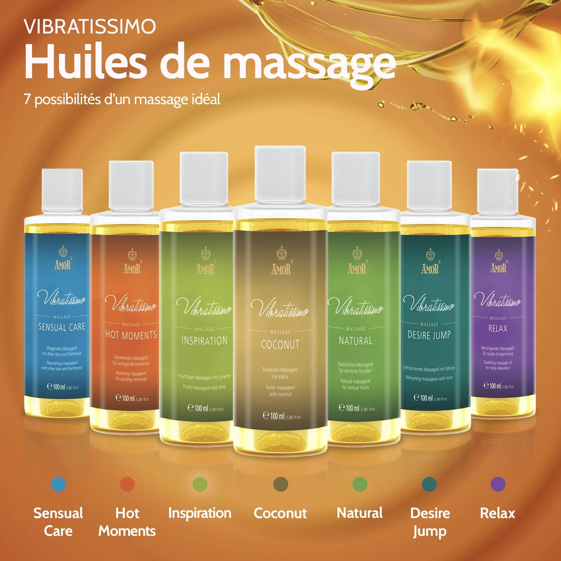 Vibratissimo Hot Moments huile de massage chauffante et apaisante 100 ml