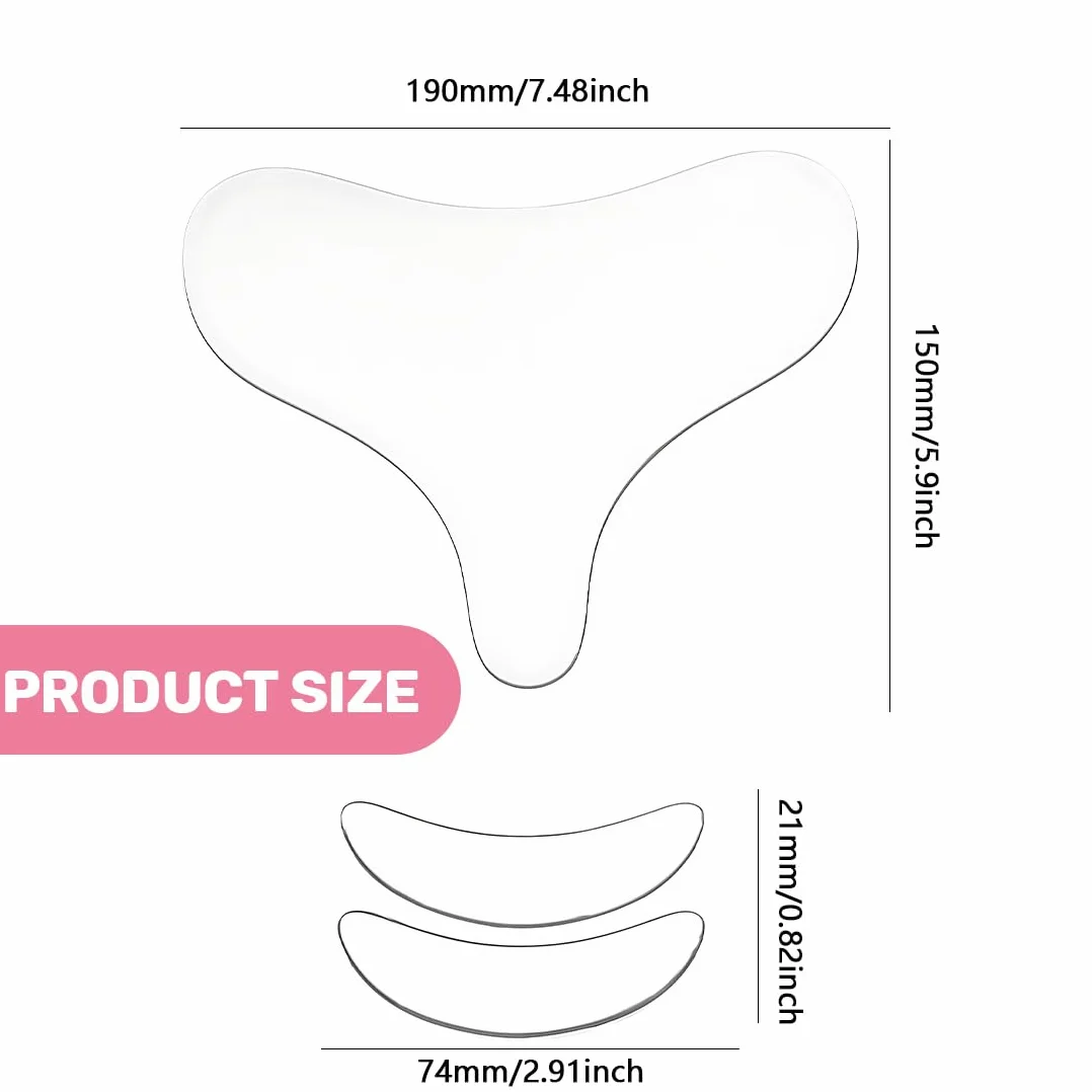 Lot de 4 patchs anti-rides en silicone réutilisables pour poitrine et décolleté