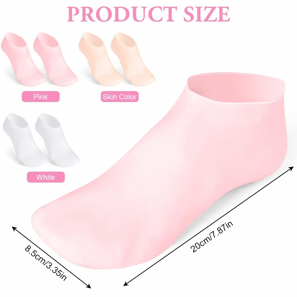 ACWOO Chaussettes Hydratantes en Silicone 3 Paires Soin des Pieds Fissurés
