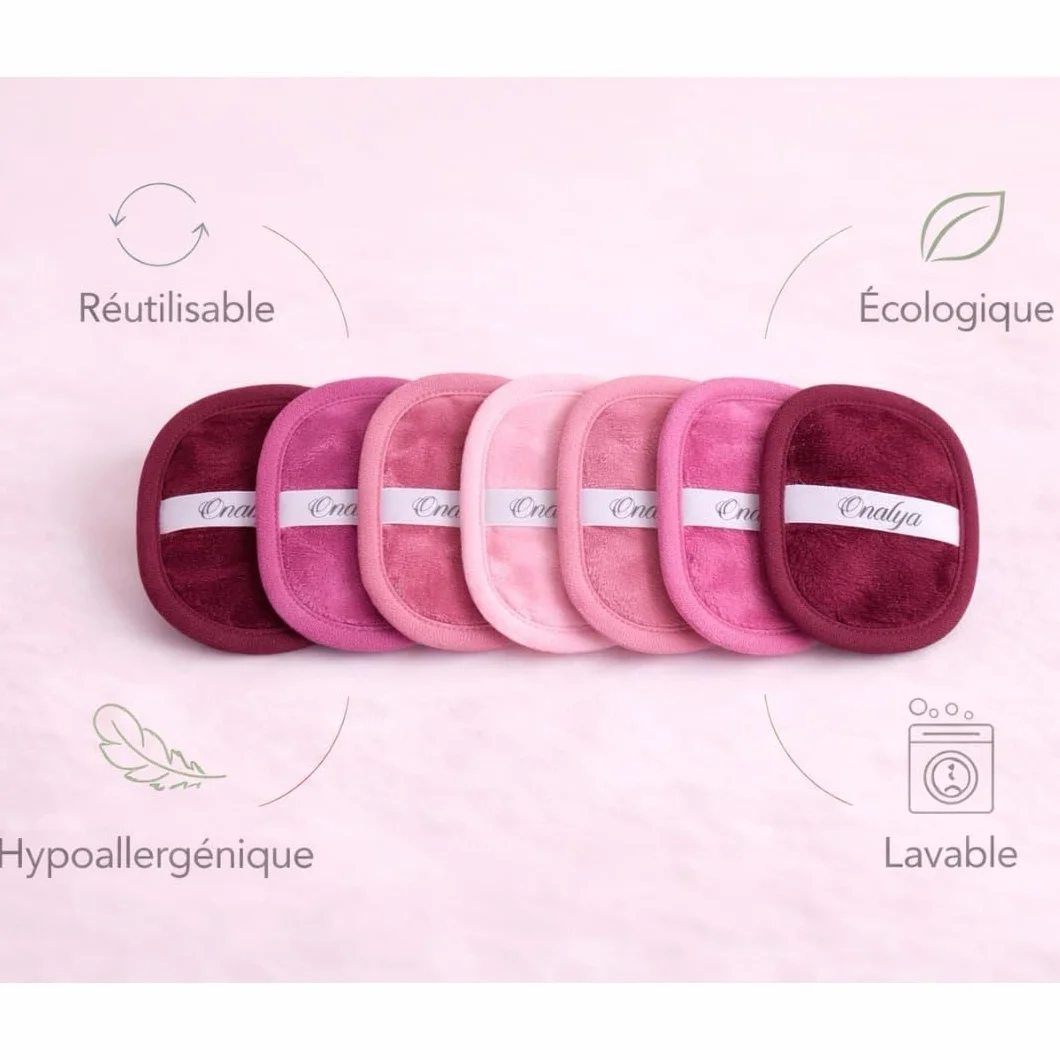 Lingettes Démaquillantes Lavables Microfibre Lot de 7 – Réutilisables Peaux Sensibles Alternative Écologique