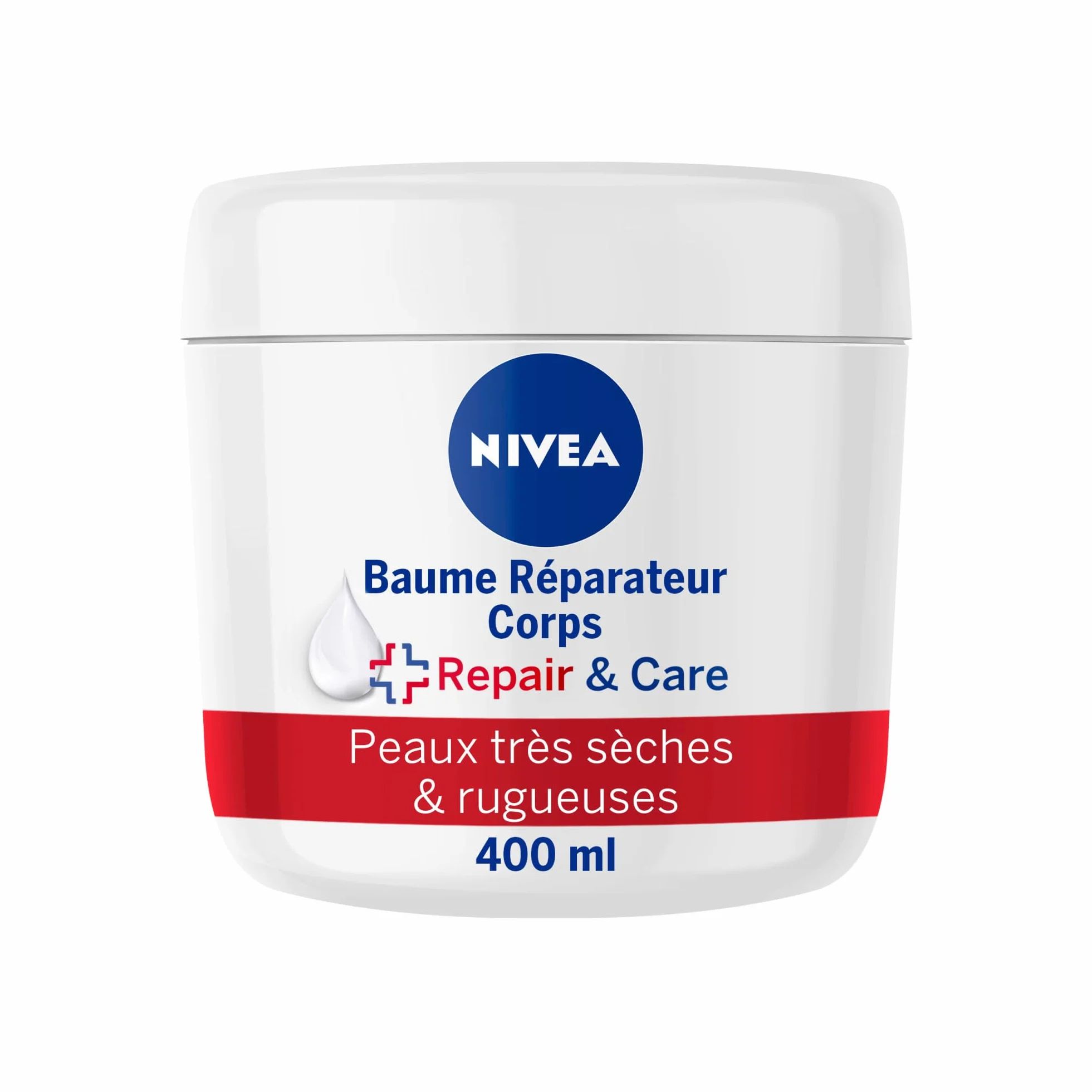 NIVEA REPAIR & CARE Baume Réparateur Visage Corps Mains Peaux Très Sèches 400 ml Crème Vitamine E Glycérine Soin Hydratant 72H