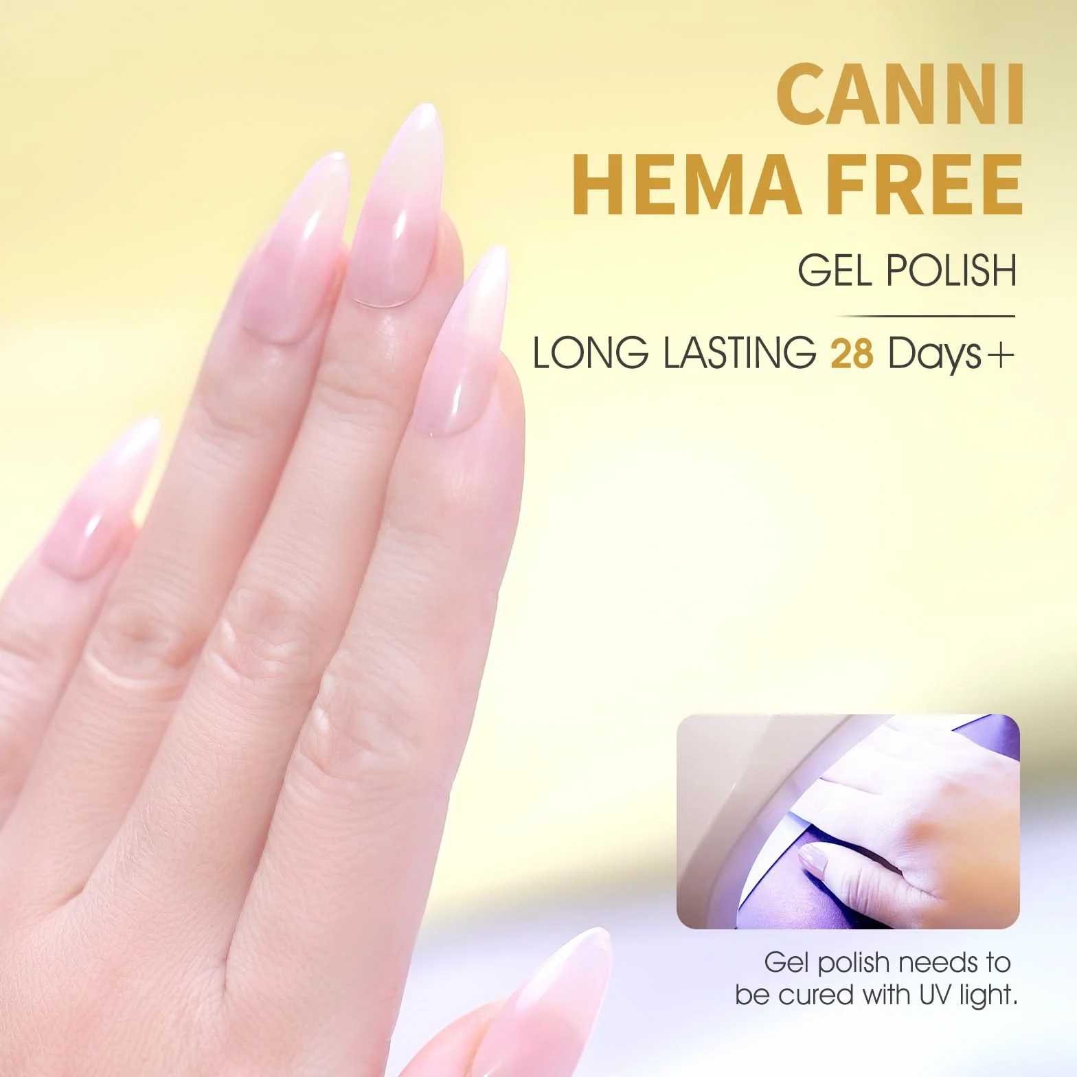 CANNI HEMA FREE Transparent French Nude Gel Nail Polish Soak Off Naturelle Rose Blanc Laiteux Nail Art