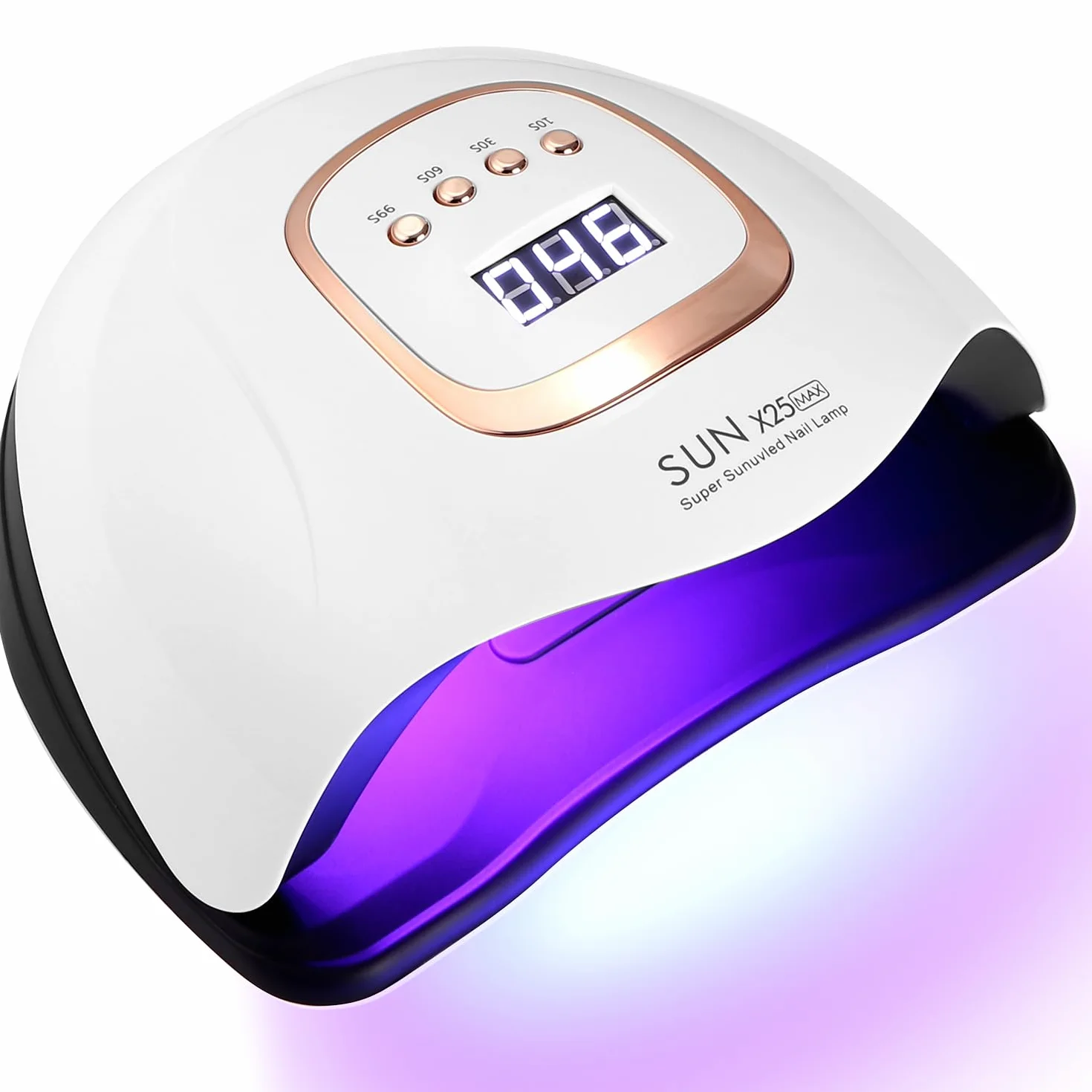 Zawaer Lampe Uv Ongles Gel LED, 380W Machine Pour Ongles Affichage Numérique,Capteur Automatique 4 Réglages de Minuterie,88 Perles Lampe, Outils Professionnels Séchoirs à Ongles Art Pour Salon Maison
