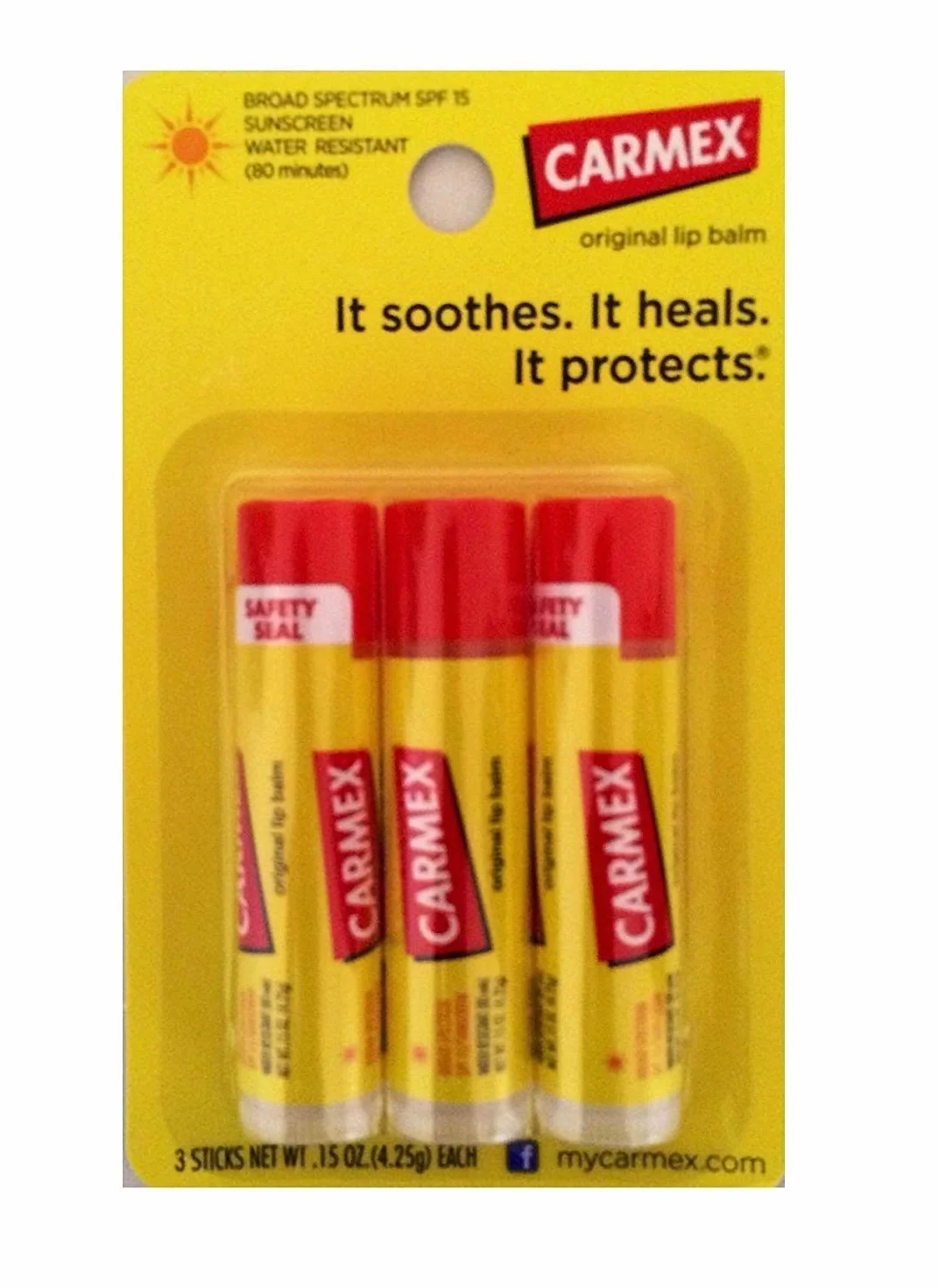 Carmex Original Lot de 3 baumes pour les lèvres