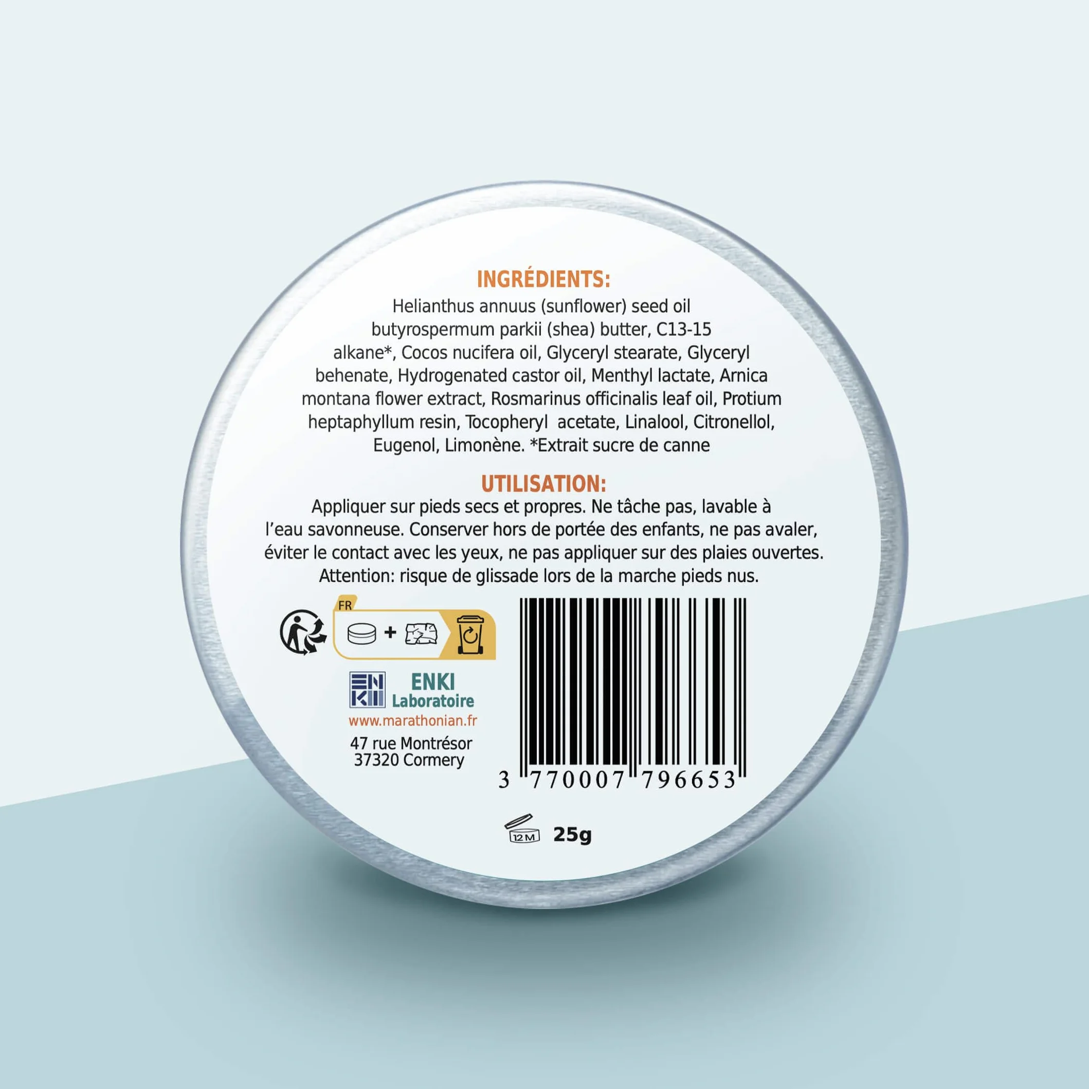 Baume Protecteur Pieds 3 en 1 Anti-frottement 100% Naturel Fabriqué en France