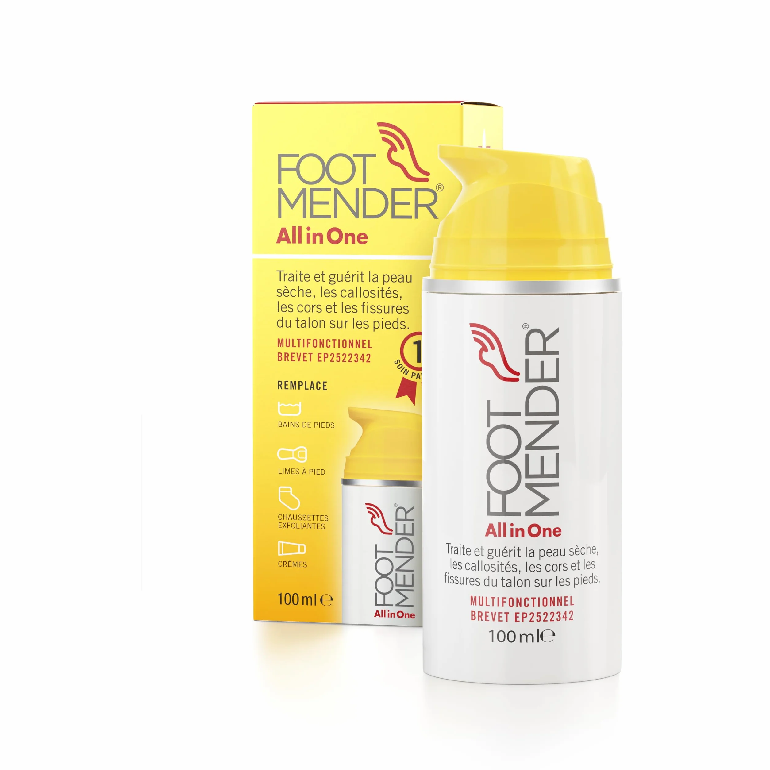 Footmender All in One Traite et Guérit les Pieds Secs, Peau Dure, Cors et Talons Fissurés 100 ml