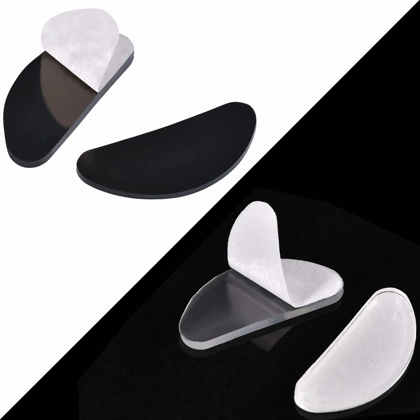 NEPAK 30 Paires Silicone Antidérapant Coussinets de Nez Adhésif pour Lunettes de Soleil (1mm Transparent)