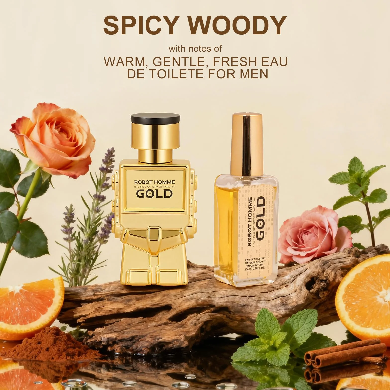 Coffret Cadeau Homme,Parfum Homme avec 2 x Eau de Toilette, Gel Douche et Lotion Apres Rasage, Format Voyage, Notes Boisées épicées, Convient à un Usage Quotidien