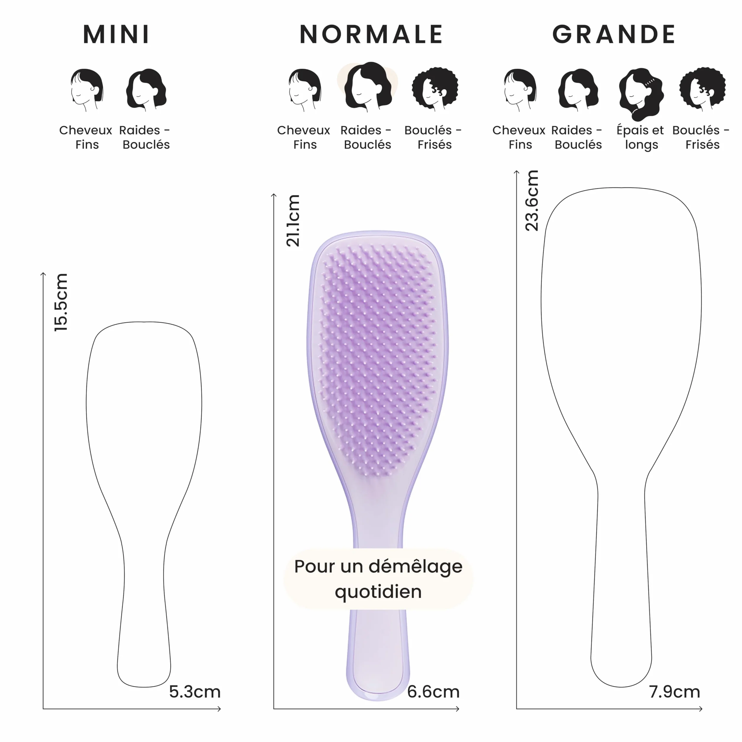 Tangle Teezer Ultimate Detangler Brosse à Cheveux pour Cheveux Colorés Fins et Délicats, Picots Souples 2 Niveaux, Bruyère Hypnotique