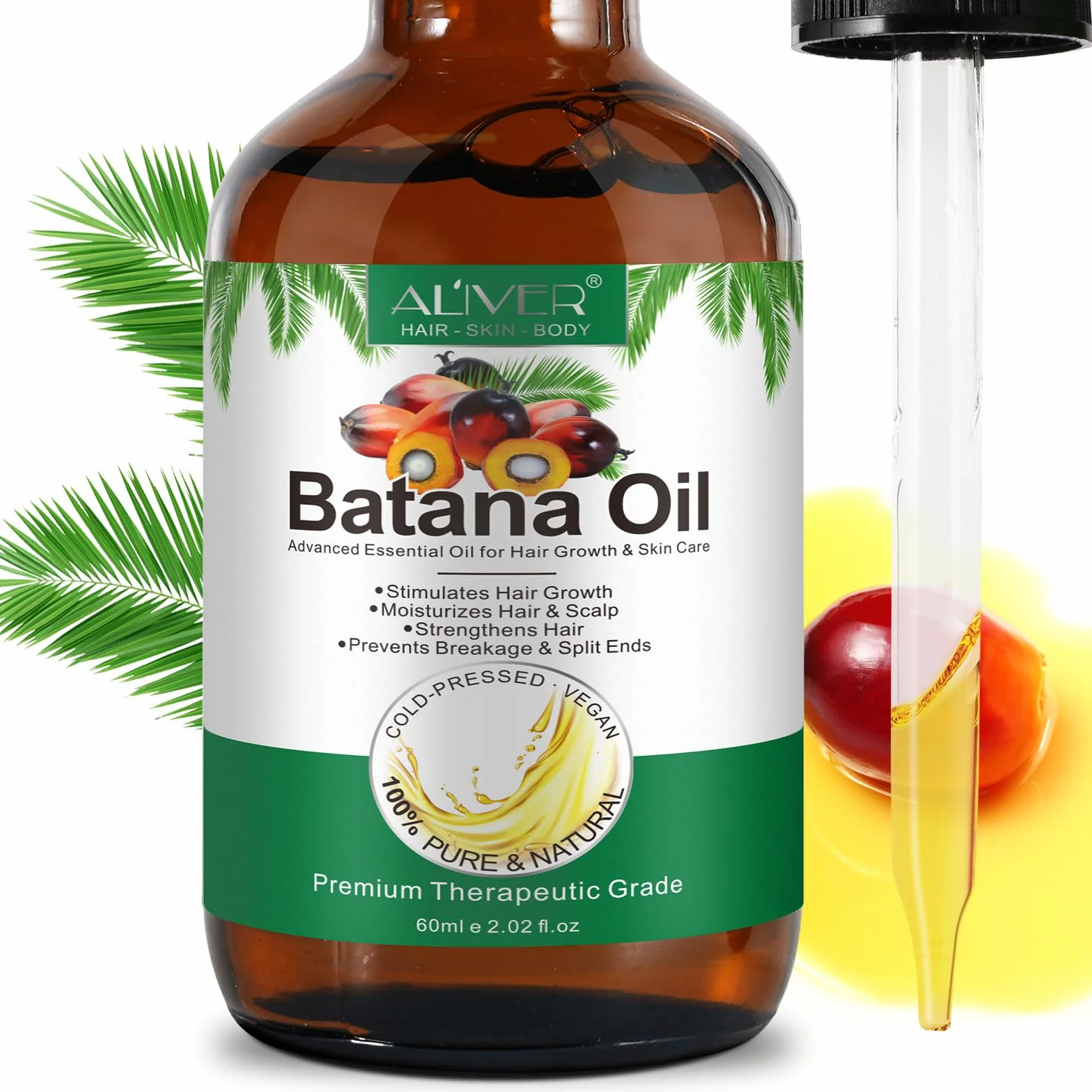 Huile Batana Bio 100% Naturelle et Pure pour la Croissance des Cheveux et Brillance