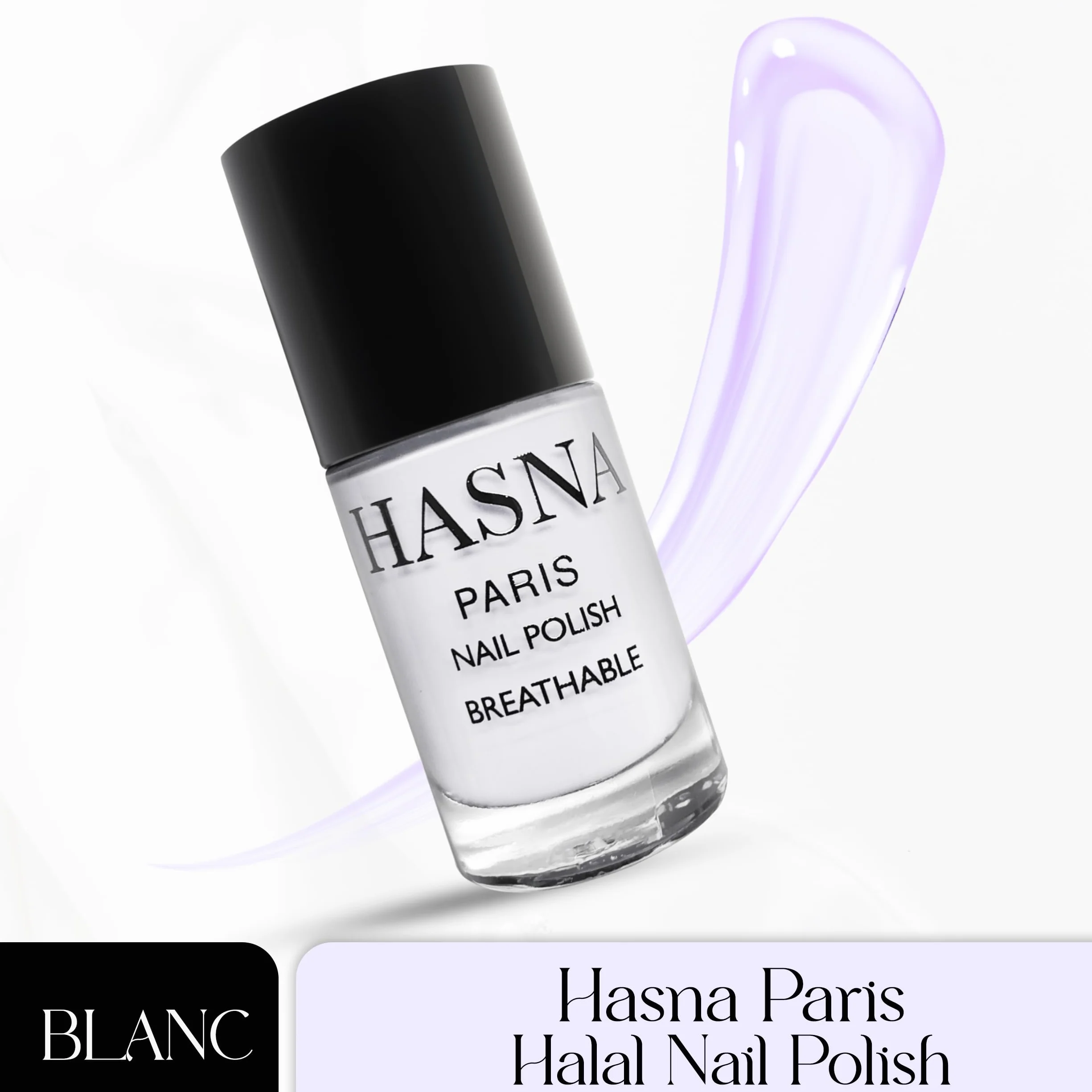 Hasna Paris Vernis à Ongles Halal 6ml Blanc Brillance Longue Tenue