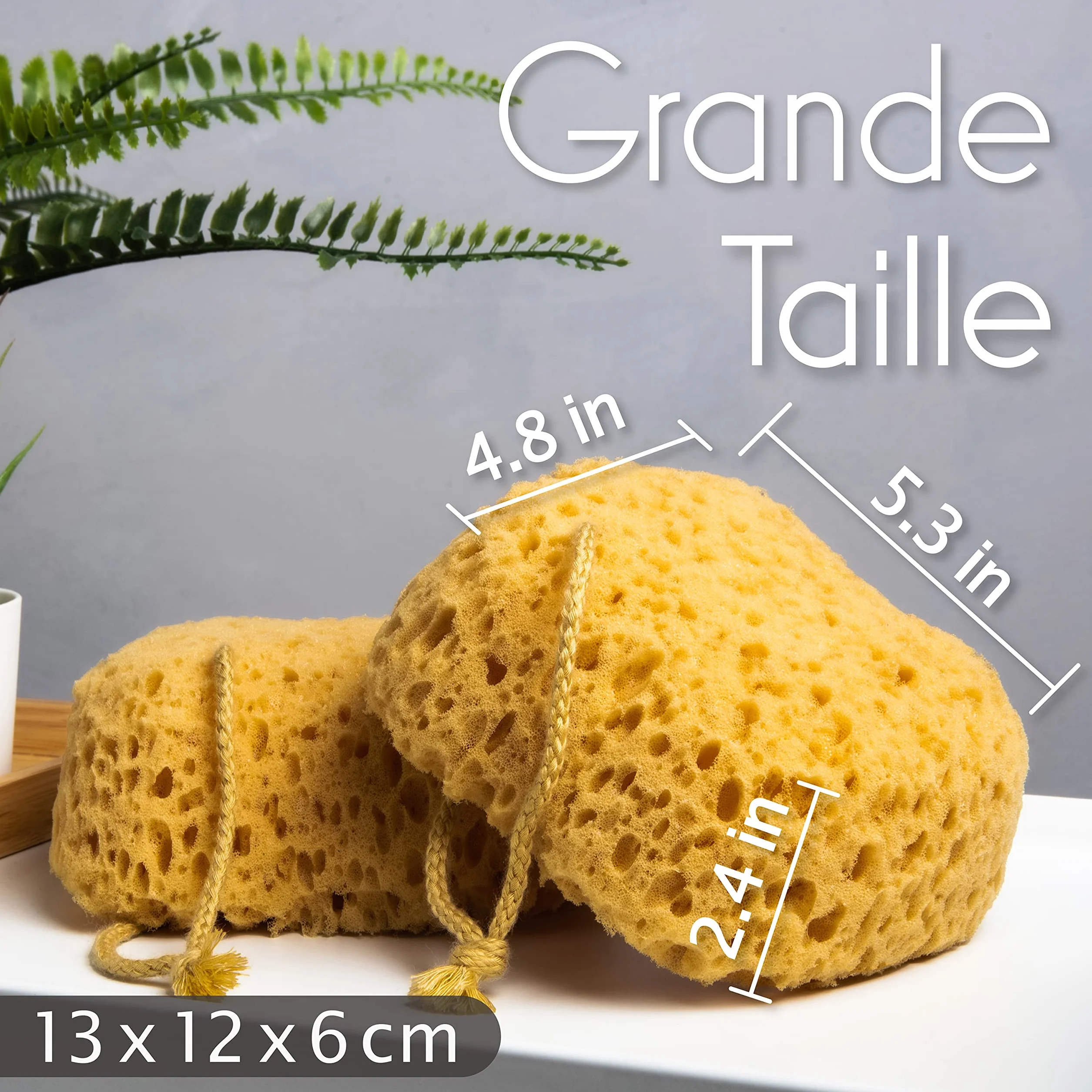 myHomeBody Éponge de bain Loofah mousse grande taille 3 paquets