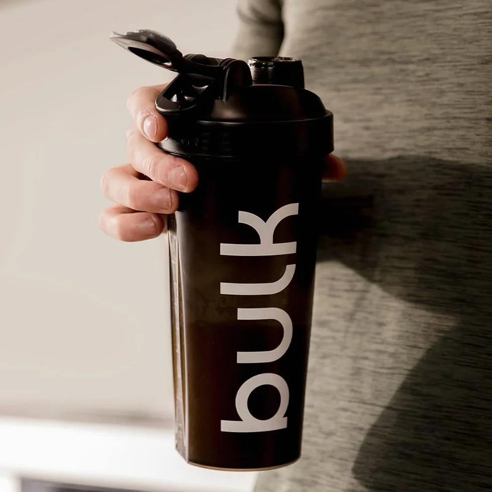 Bulk Shaker XL Iconic 1 Litre Noir Metallisé Bouchon à vis antifuite Boule de mélange Sans BPA